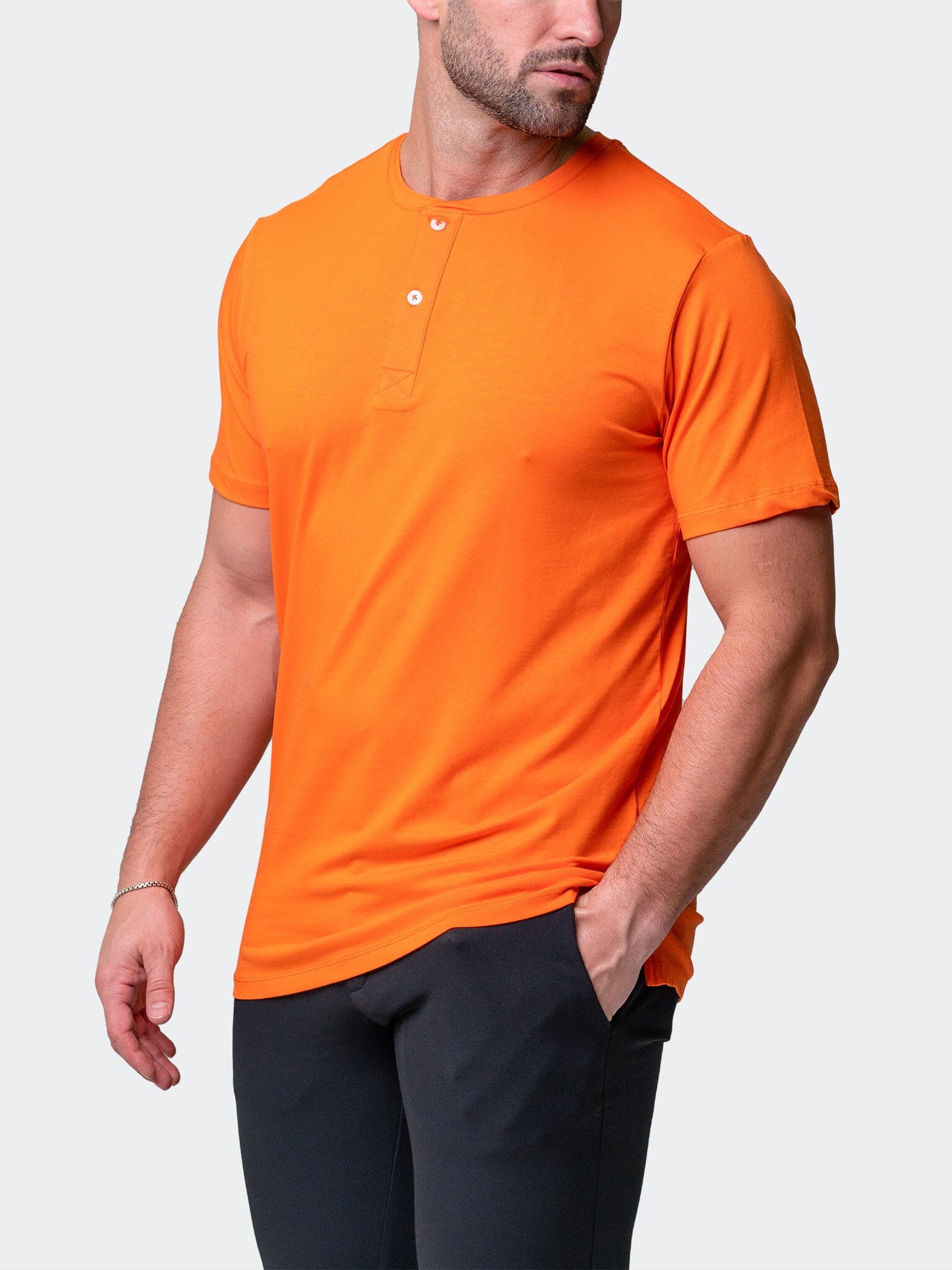 Core Orange Henley Shirt