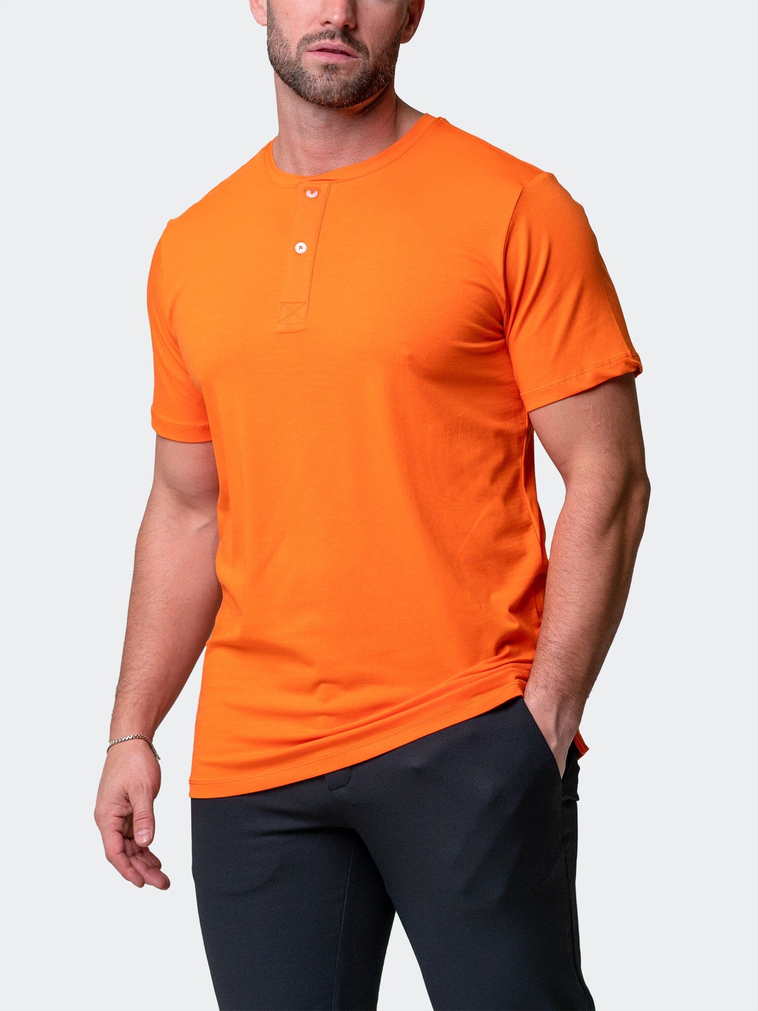 Core Orange Henley Shirt