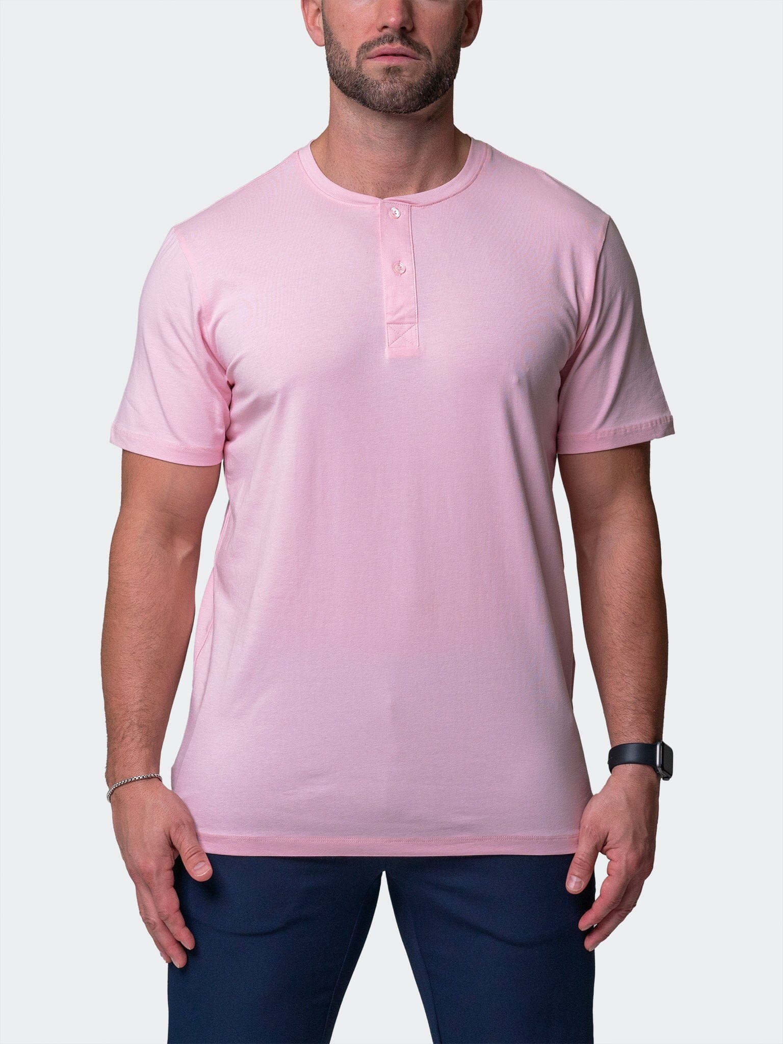 Core Pink Henley Shirt