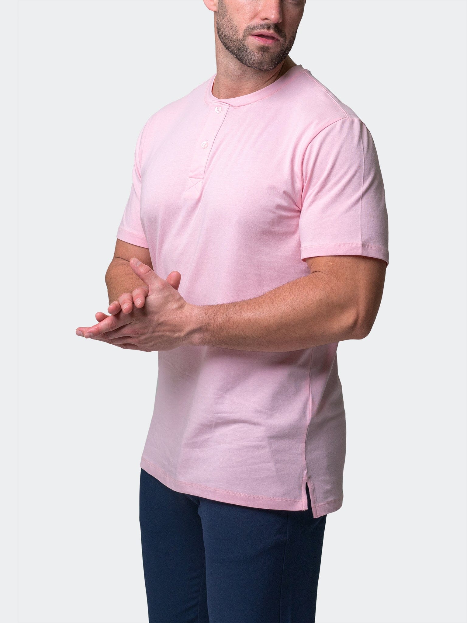 Core Pink Henley Shirt