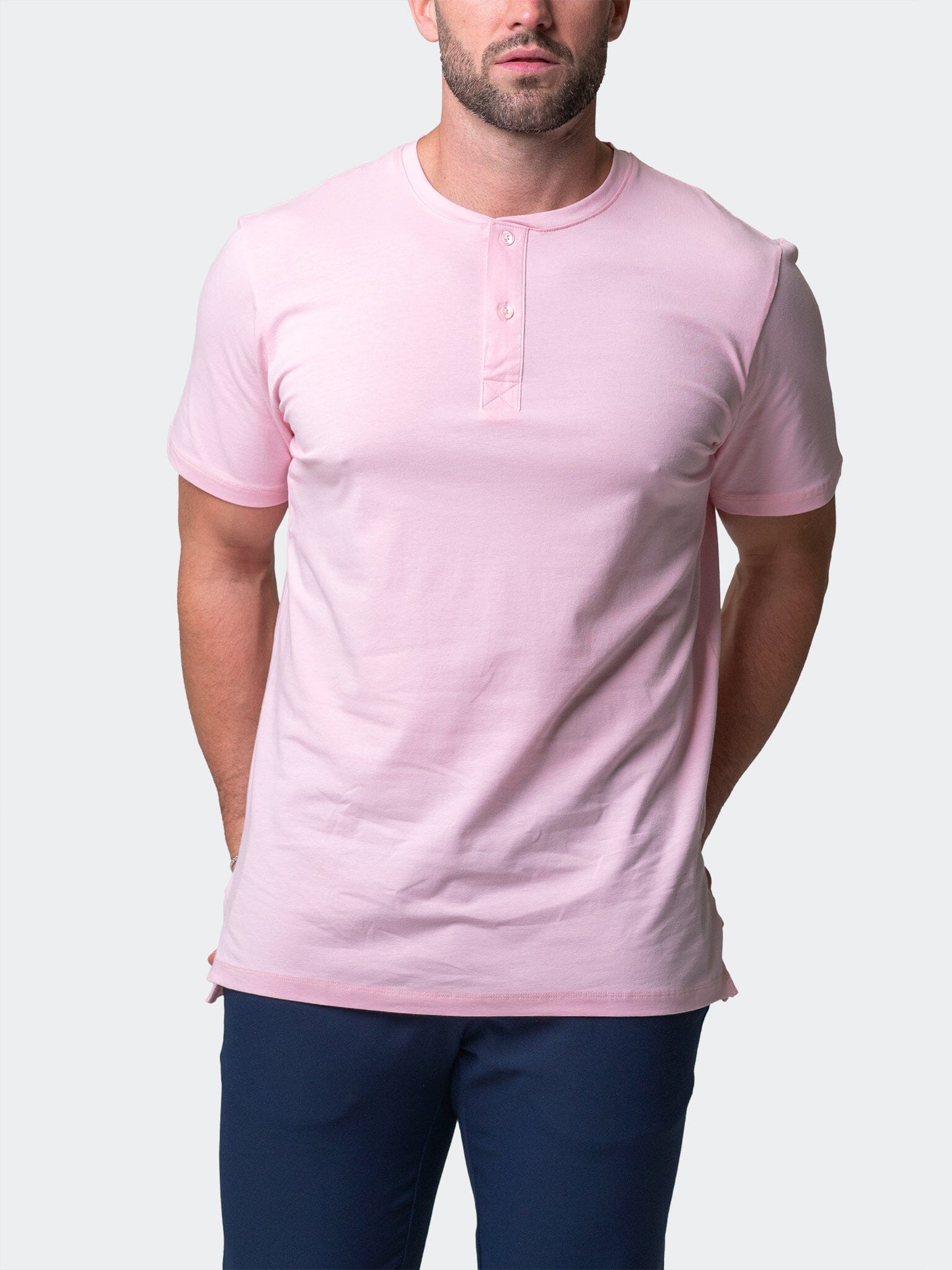Core Pink Henley Shirt