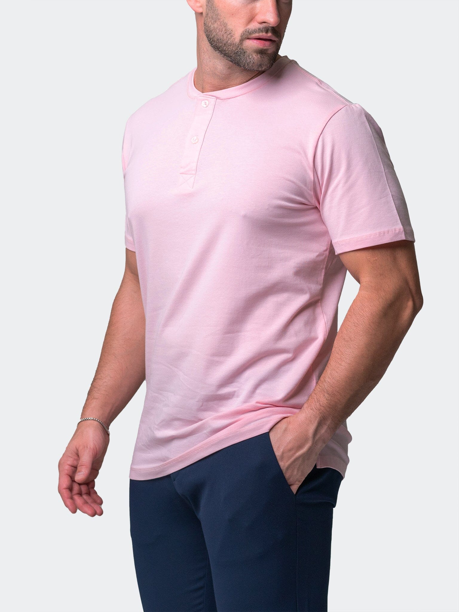 Core Pink Henley Shirt