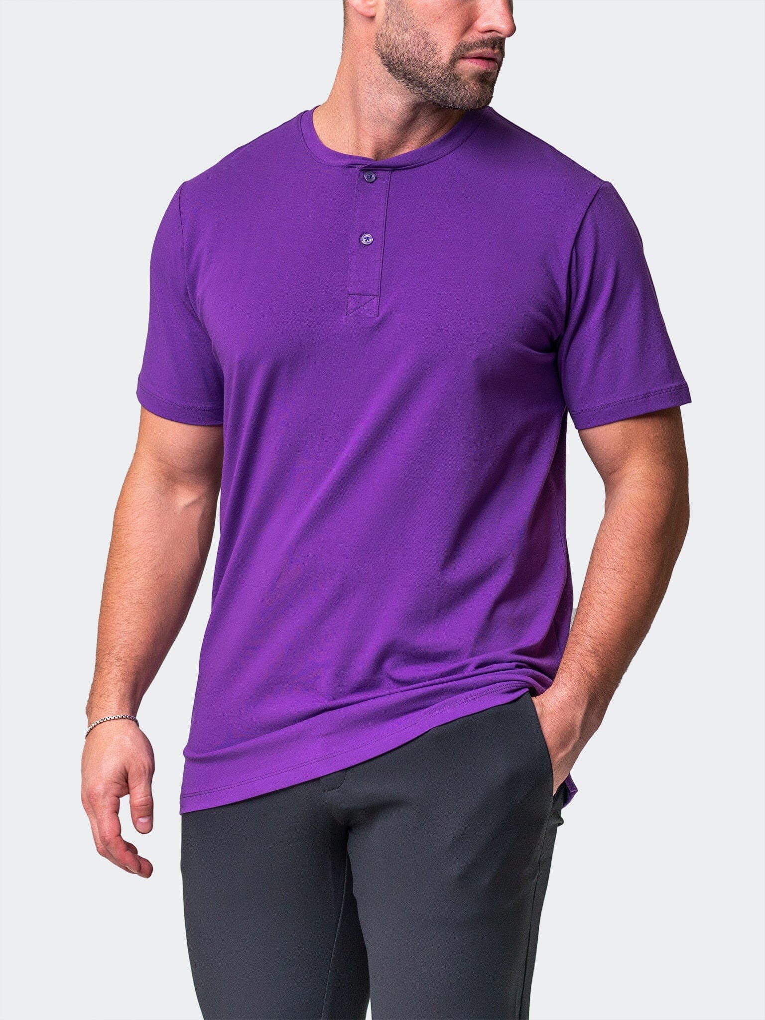 Core Purple Henley Shirt