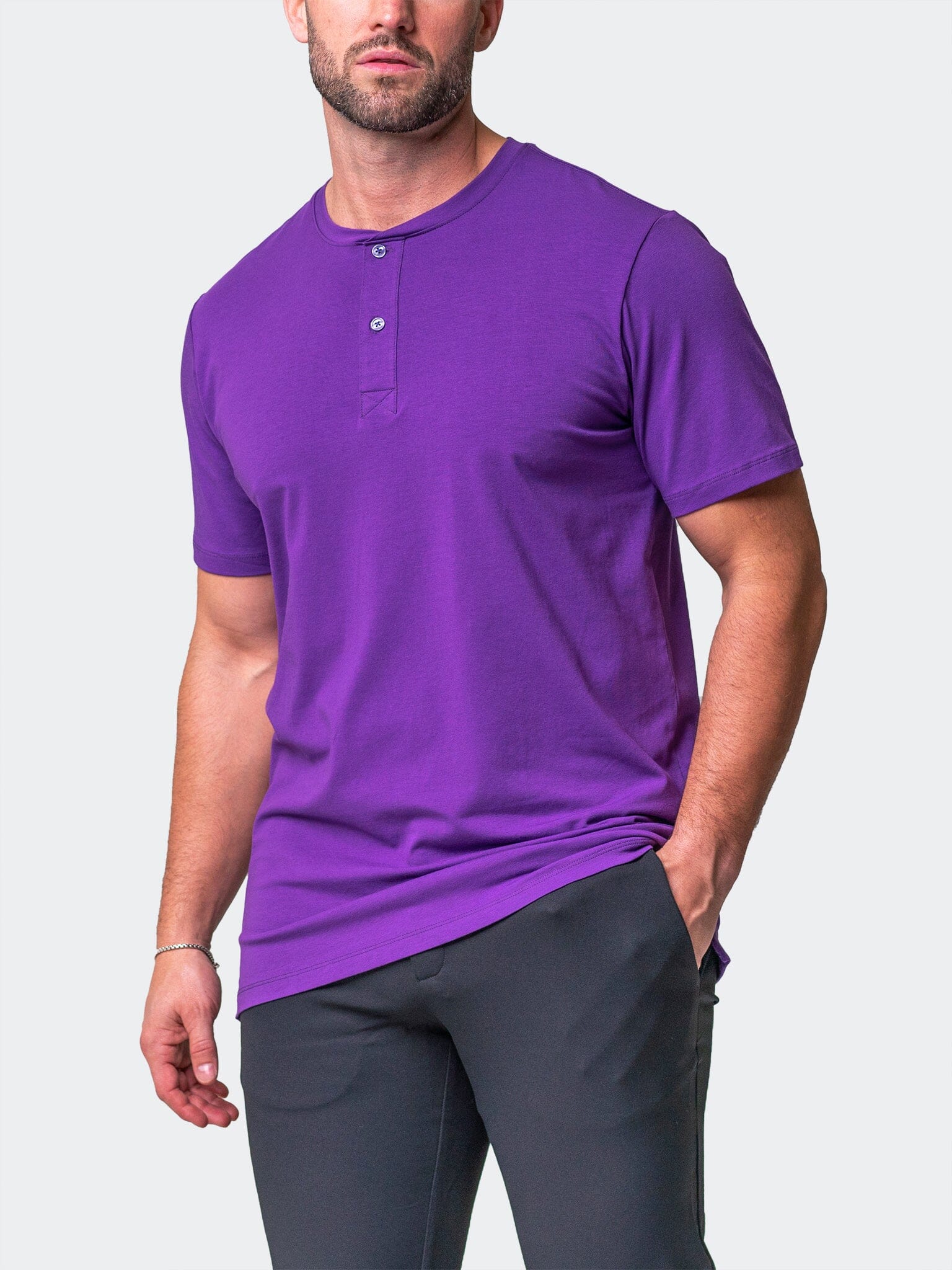 Core Purple Henley Shirt