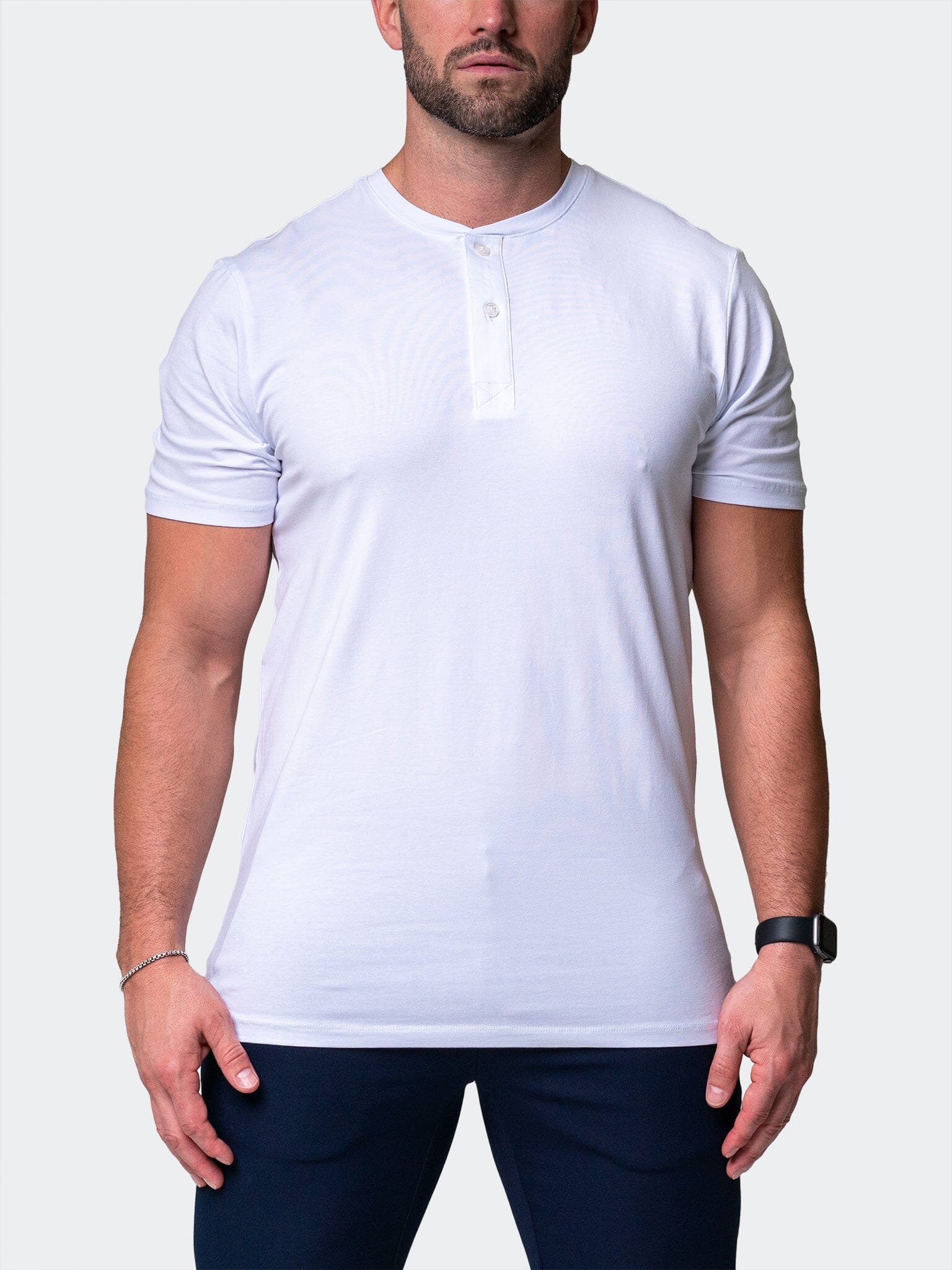 Perm Core White Henley Shirt – Maceoo