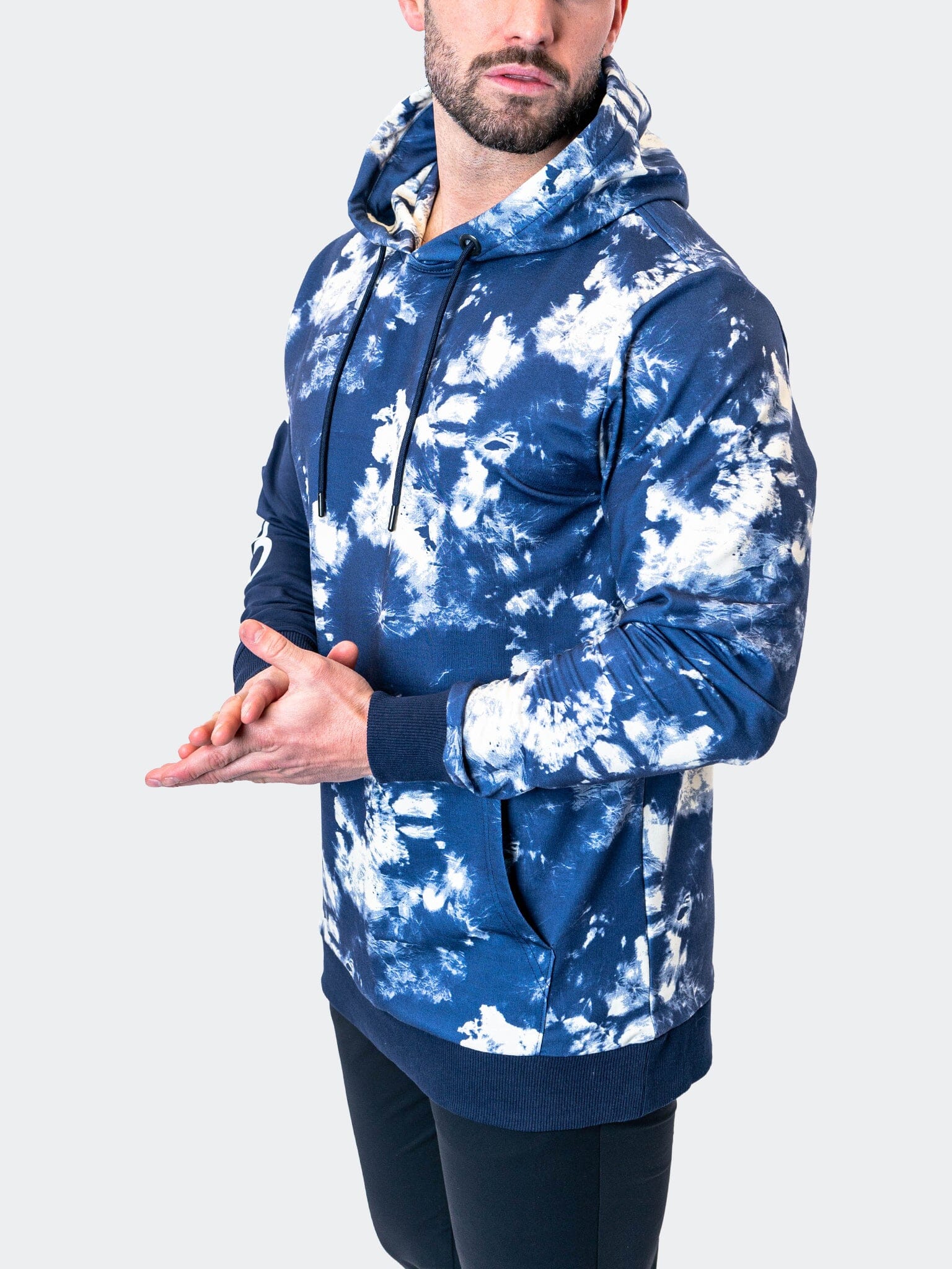 DyePanel Blue Pullover Hoodie