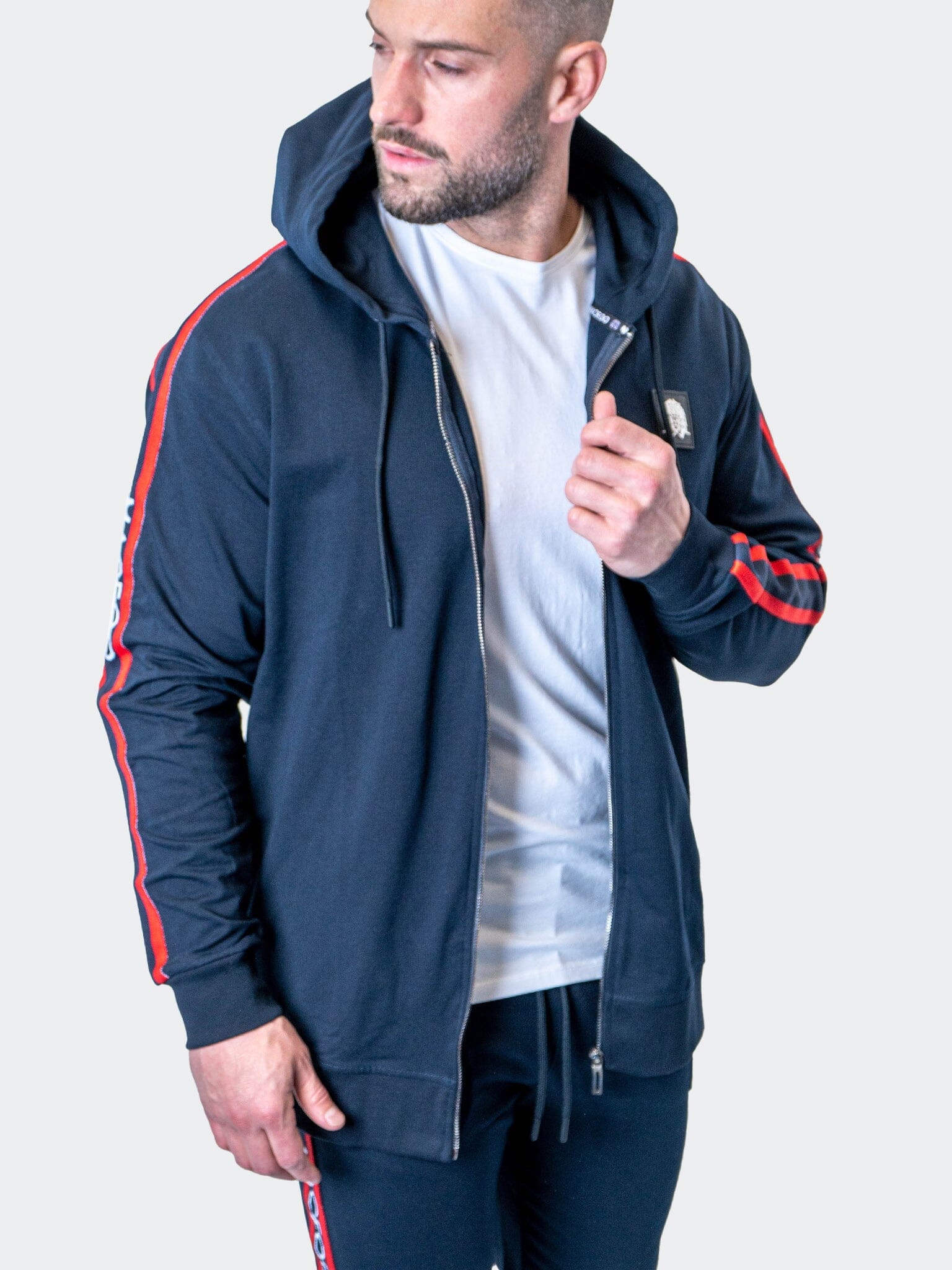 Leo Navy Full-Zip Hoodie