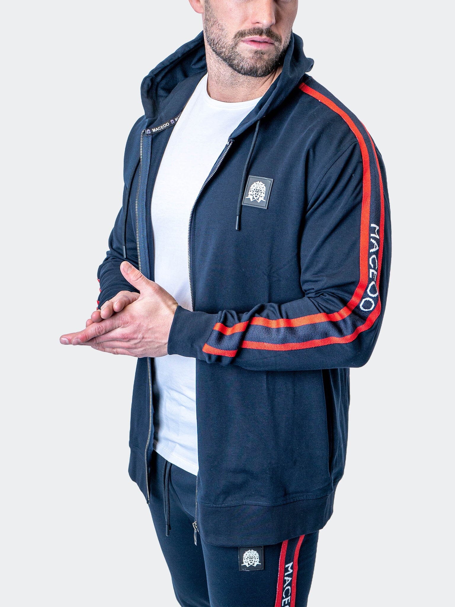 Leo Navy Full-Zip Hoodie