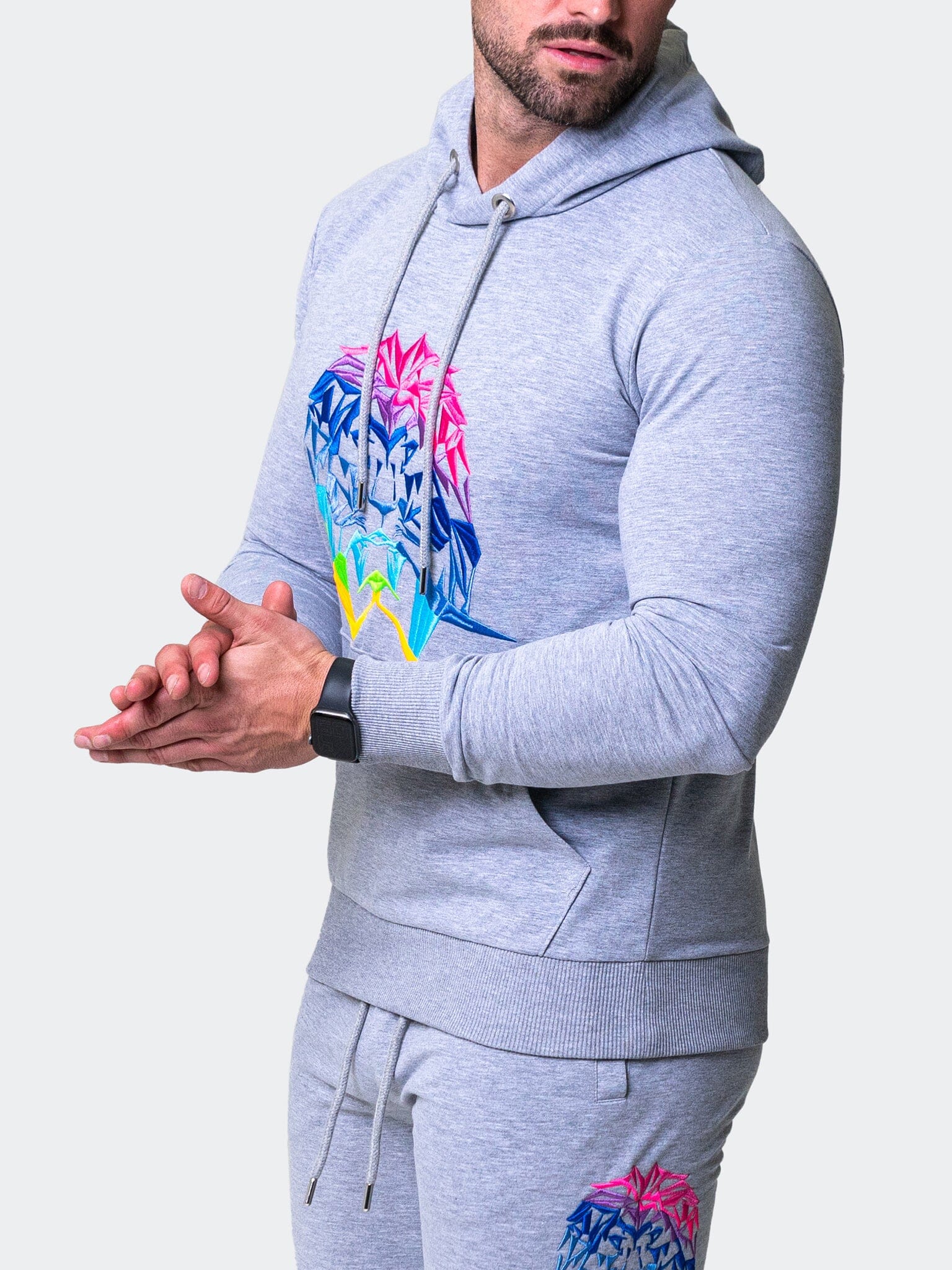 Neon Lion Grey Hoodie