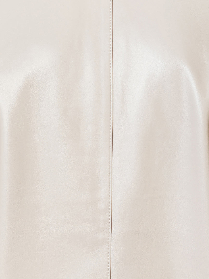 Leather Hidden Zip Off White