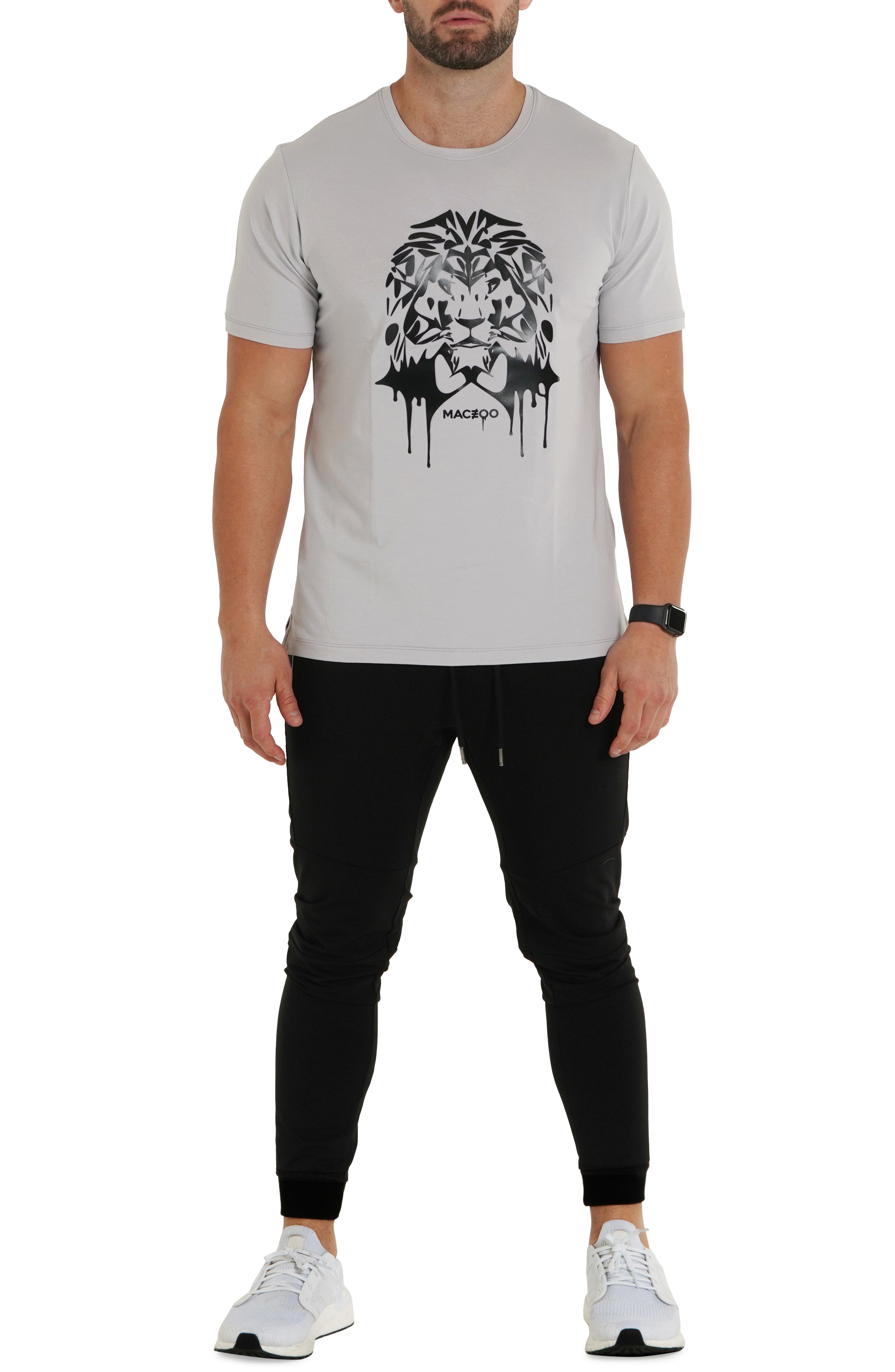 Purple Lion Grey Graphic Tee