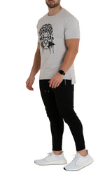 Tee PurpleLion Grey View-3