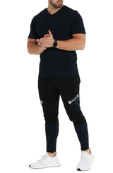 V-Neck Solid Blue View-3