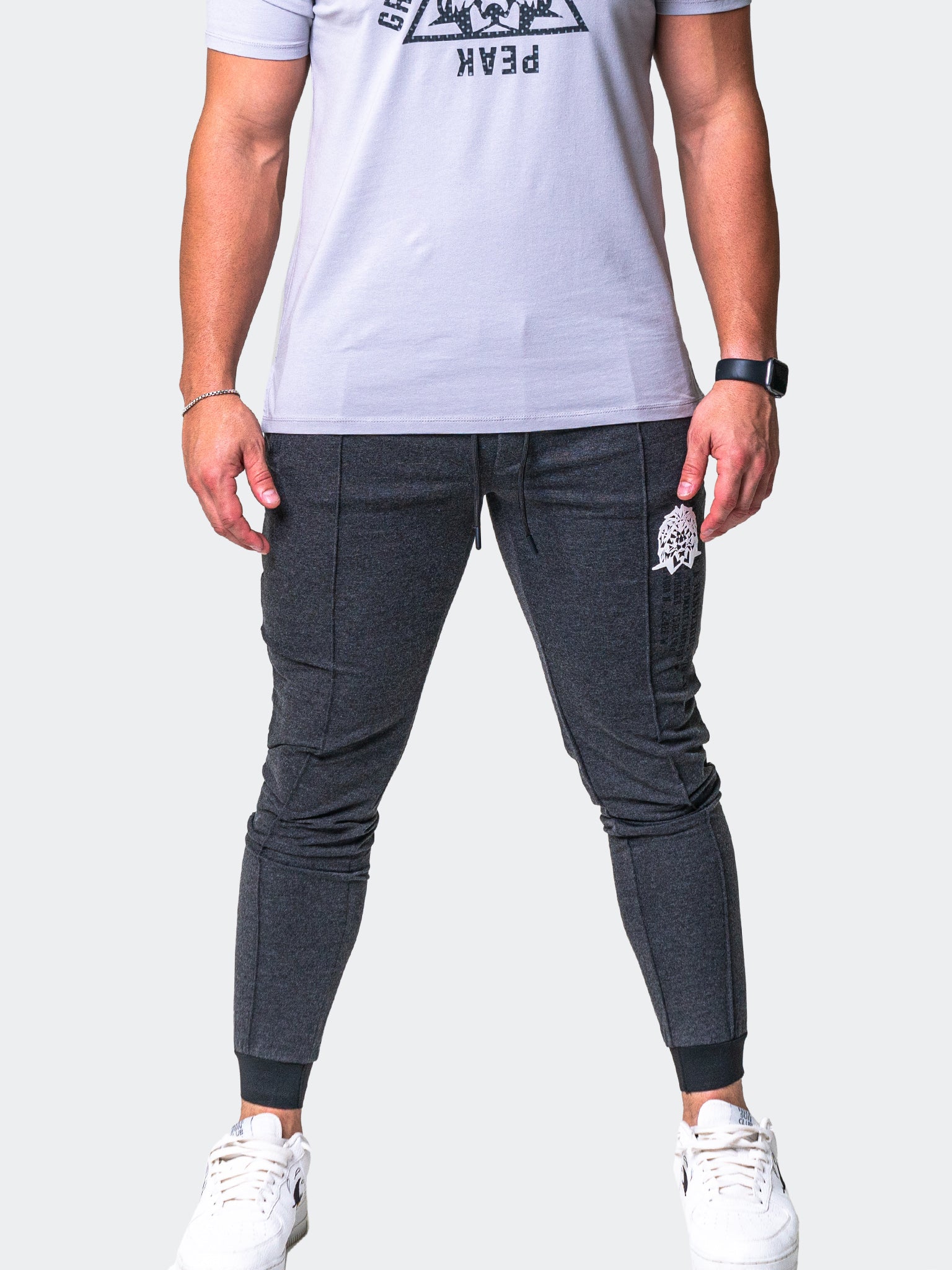 Stamped Grey Jogger Pants
