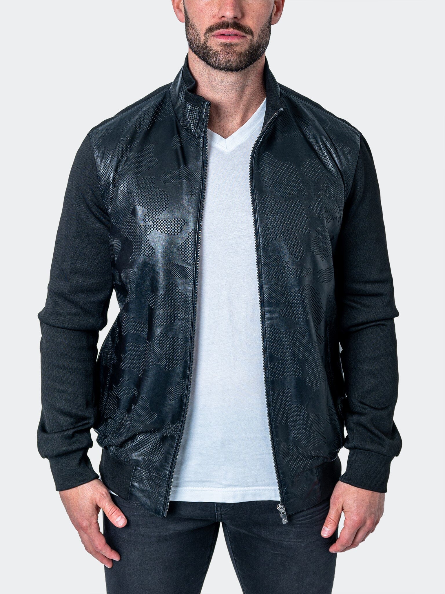 Map Black Leather Jacket