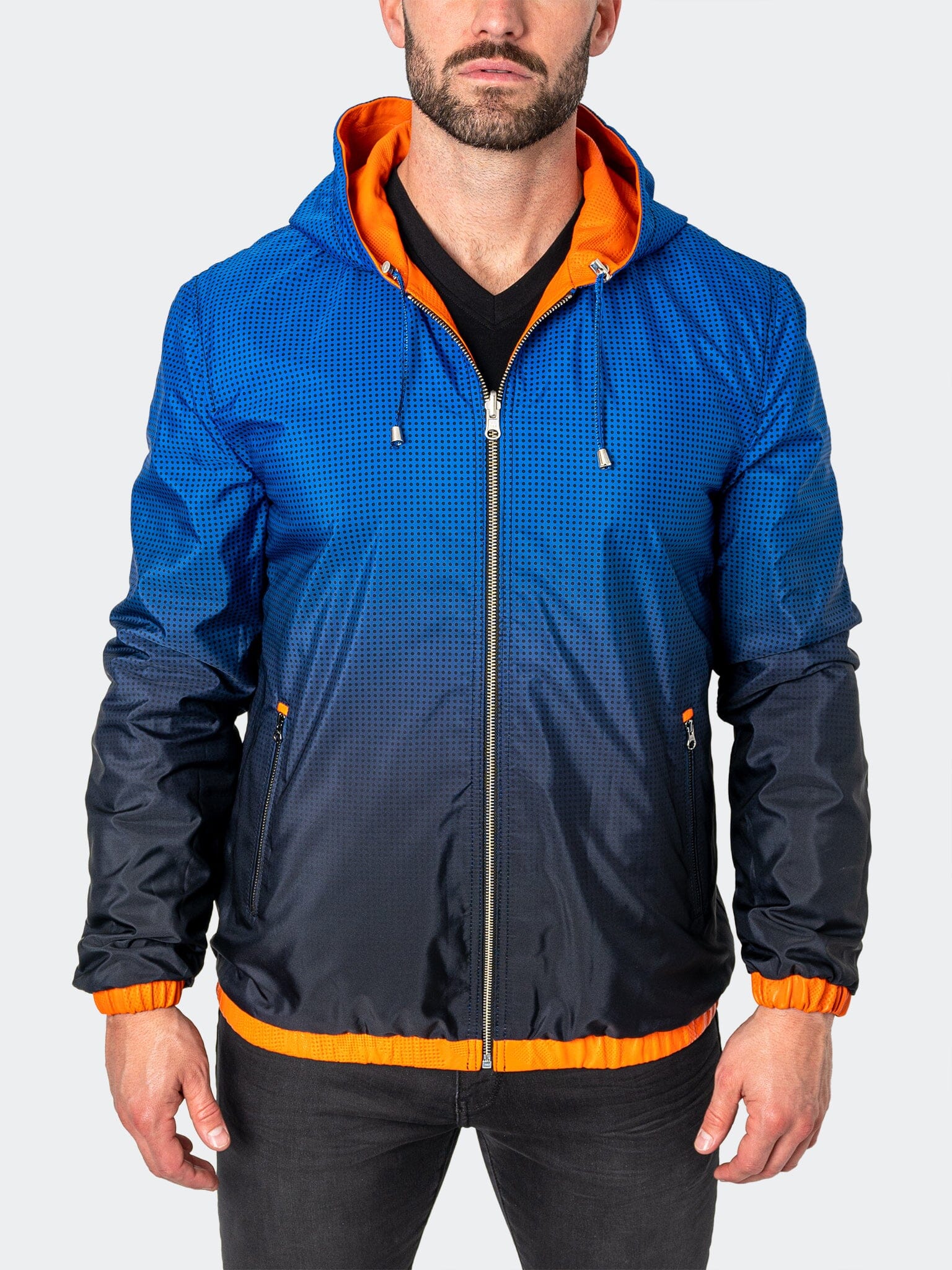 Sky Orange Hooded Jacket