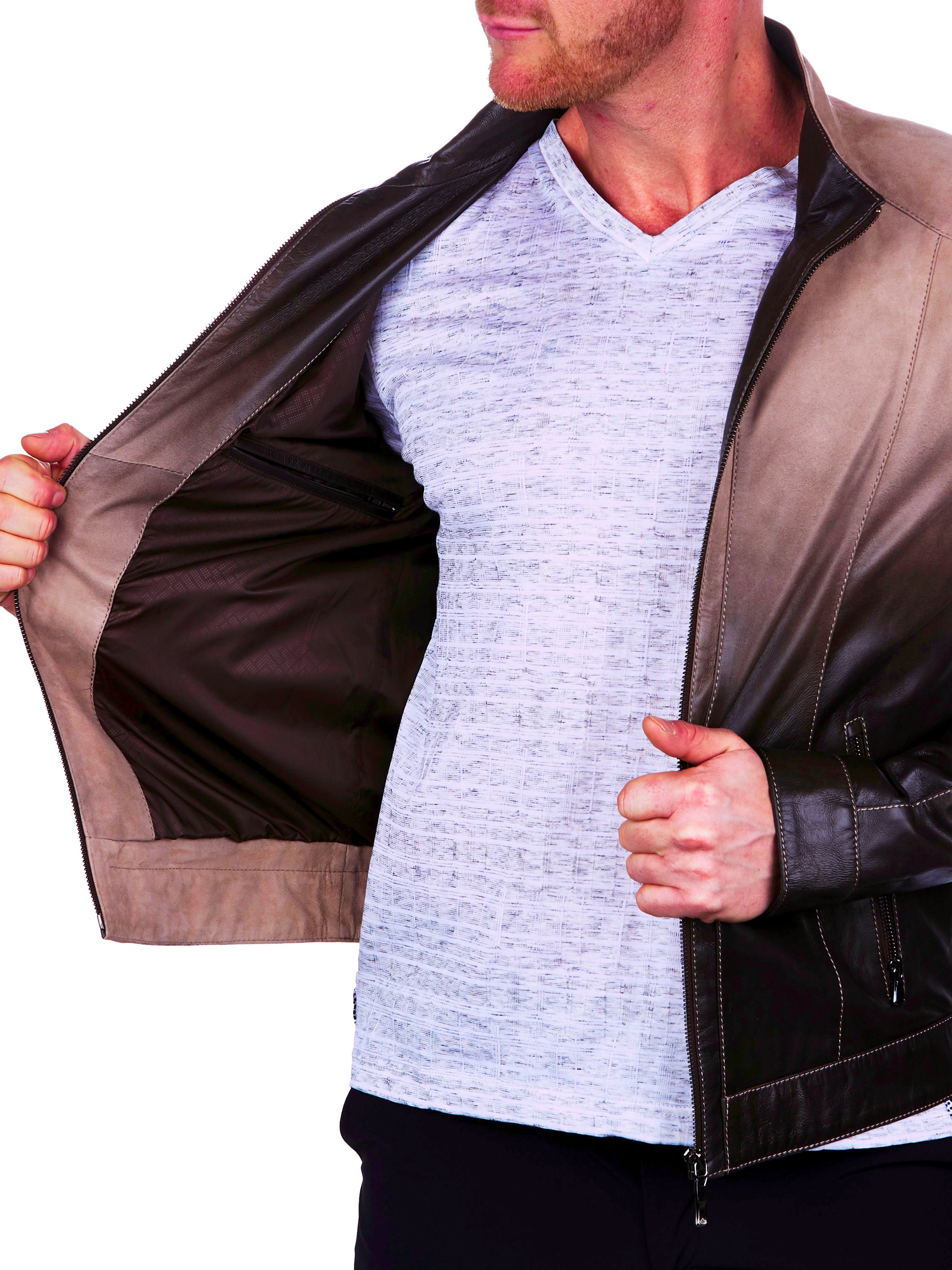 Degrade Brown Leather Jacket