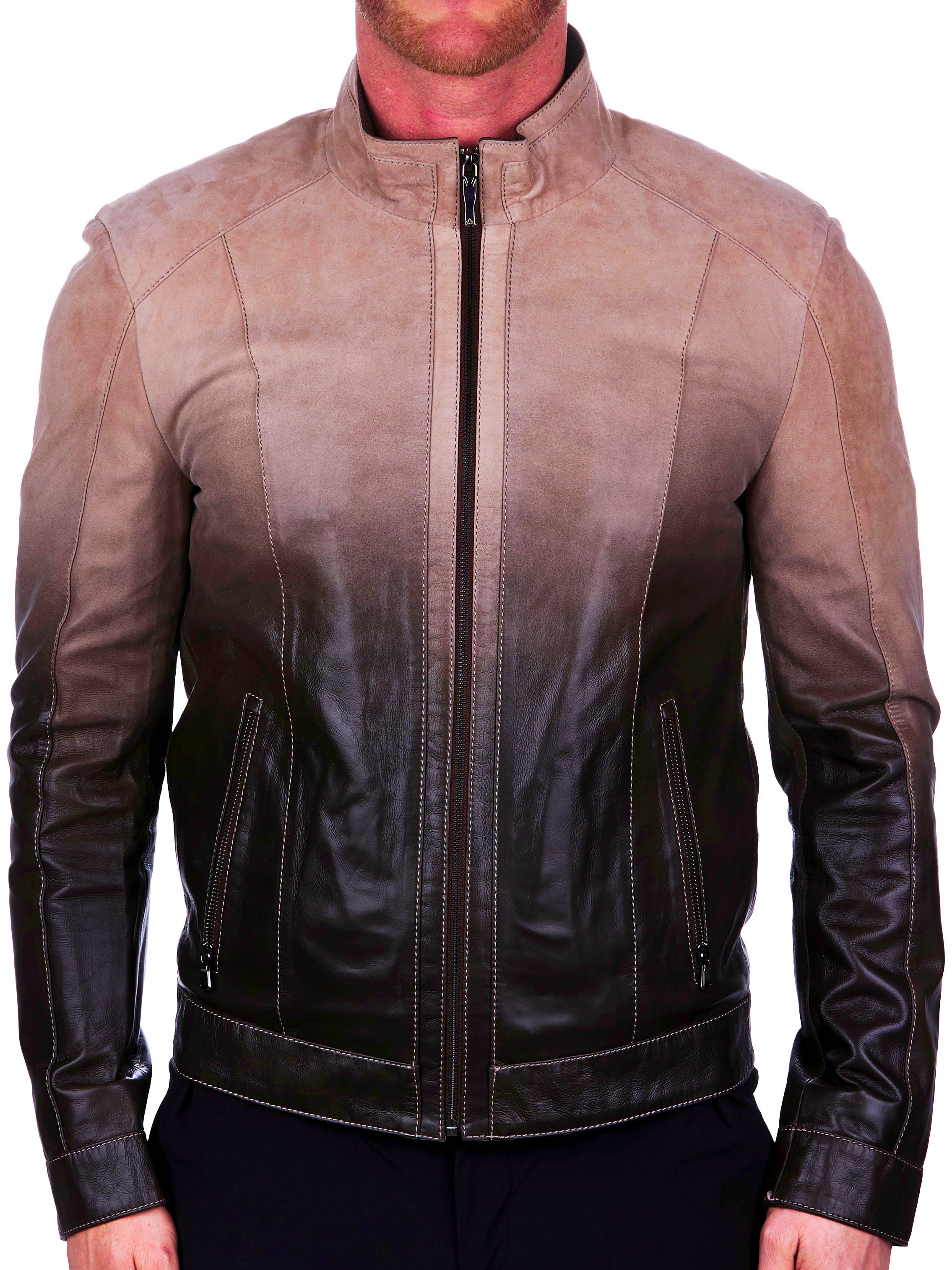 Degrade Brown Leather Jacket