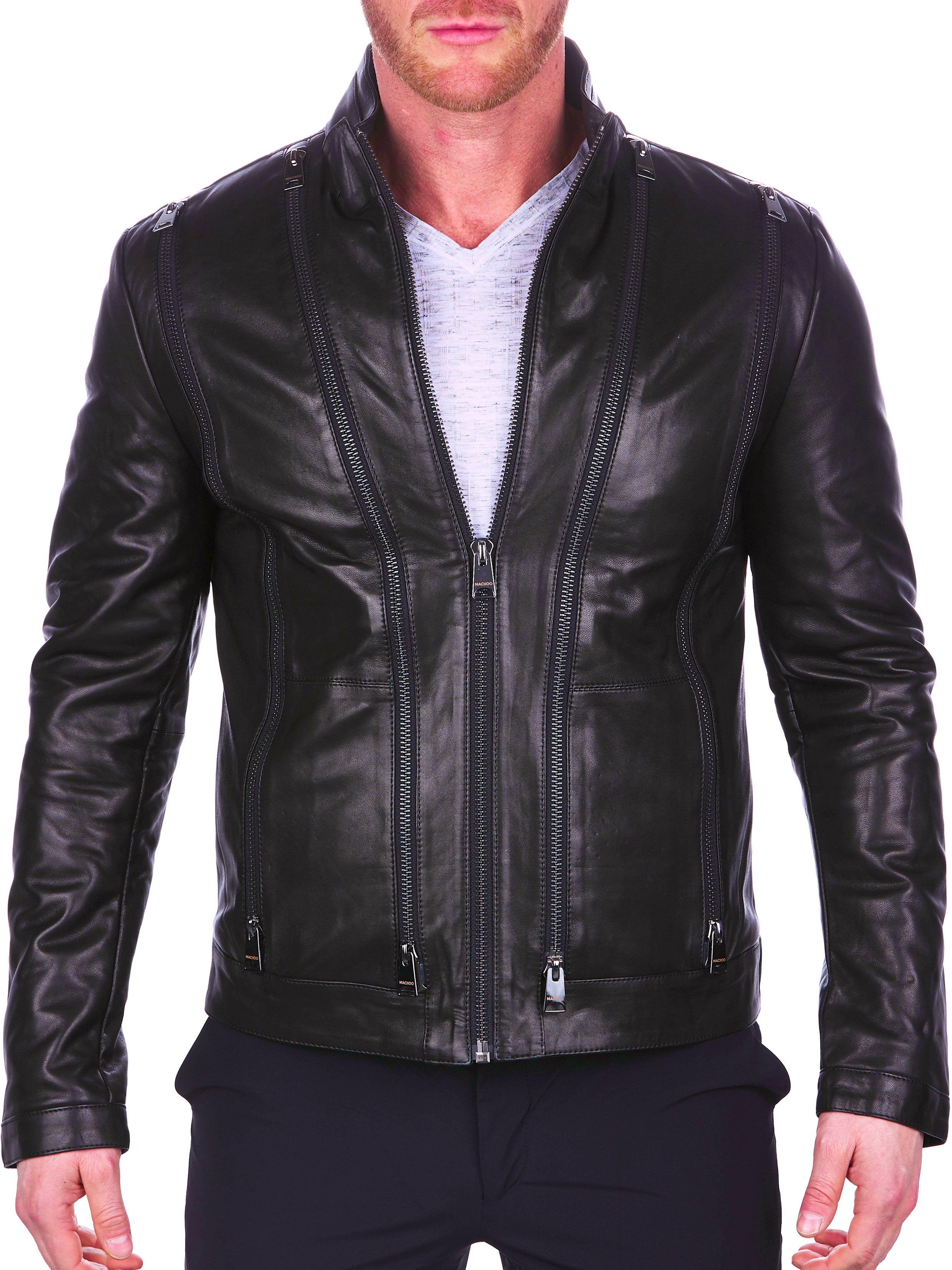 Leather MultiZip Black