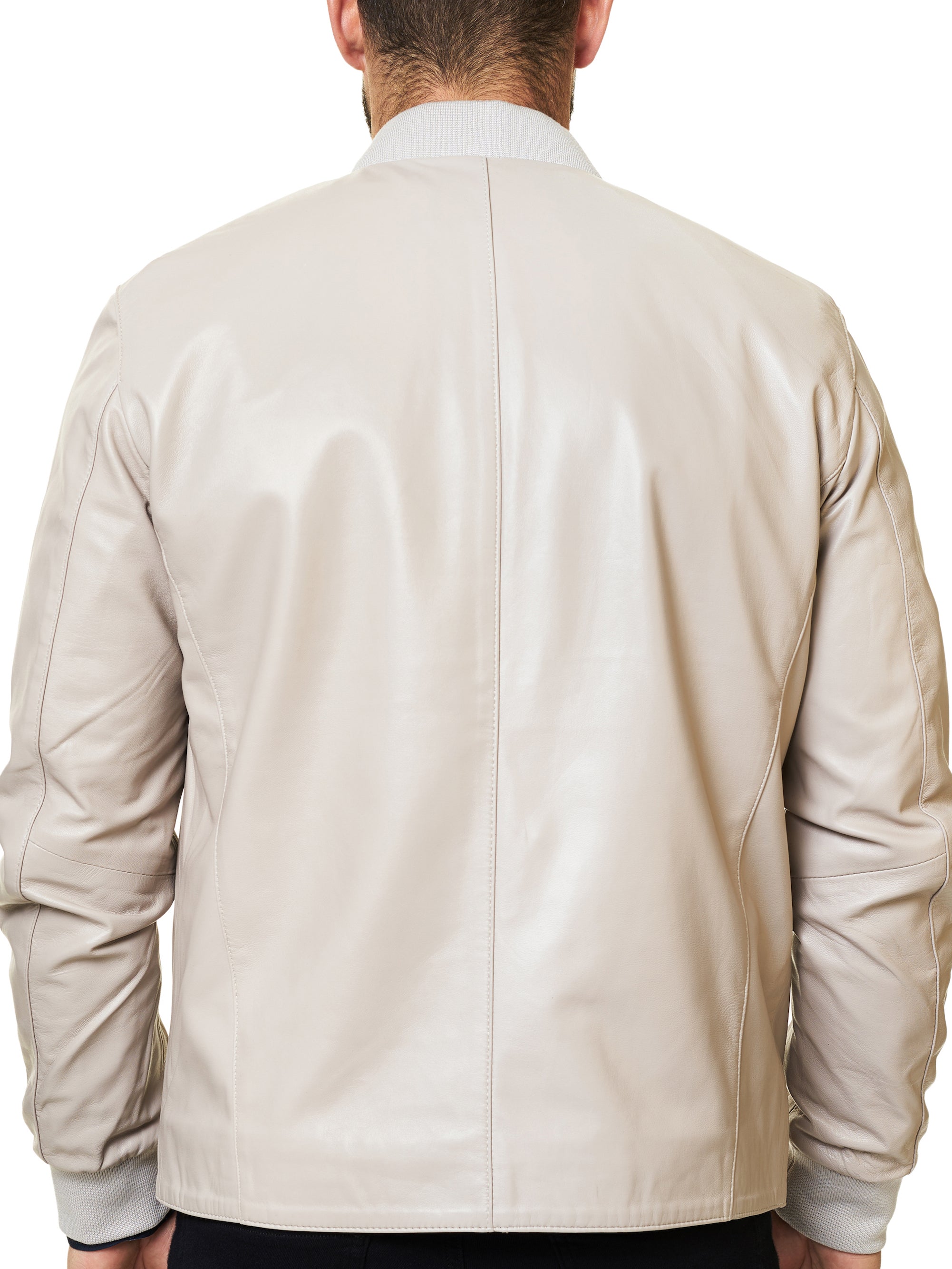 Leather Hidden Zip Off White