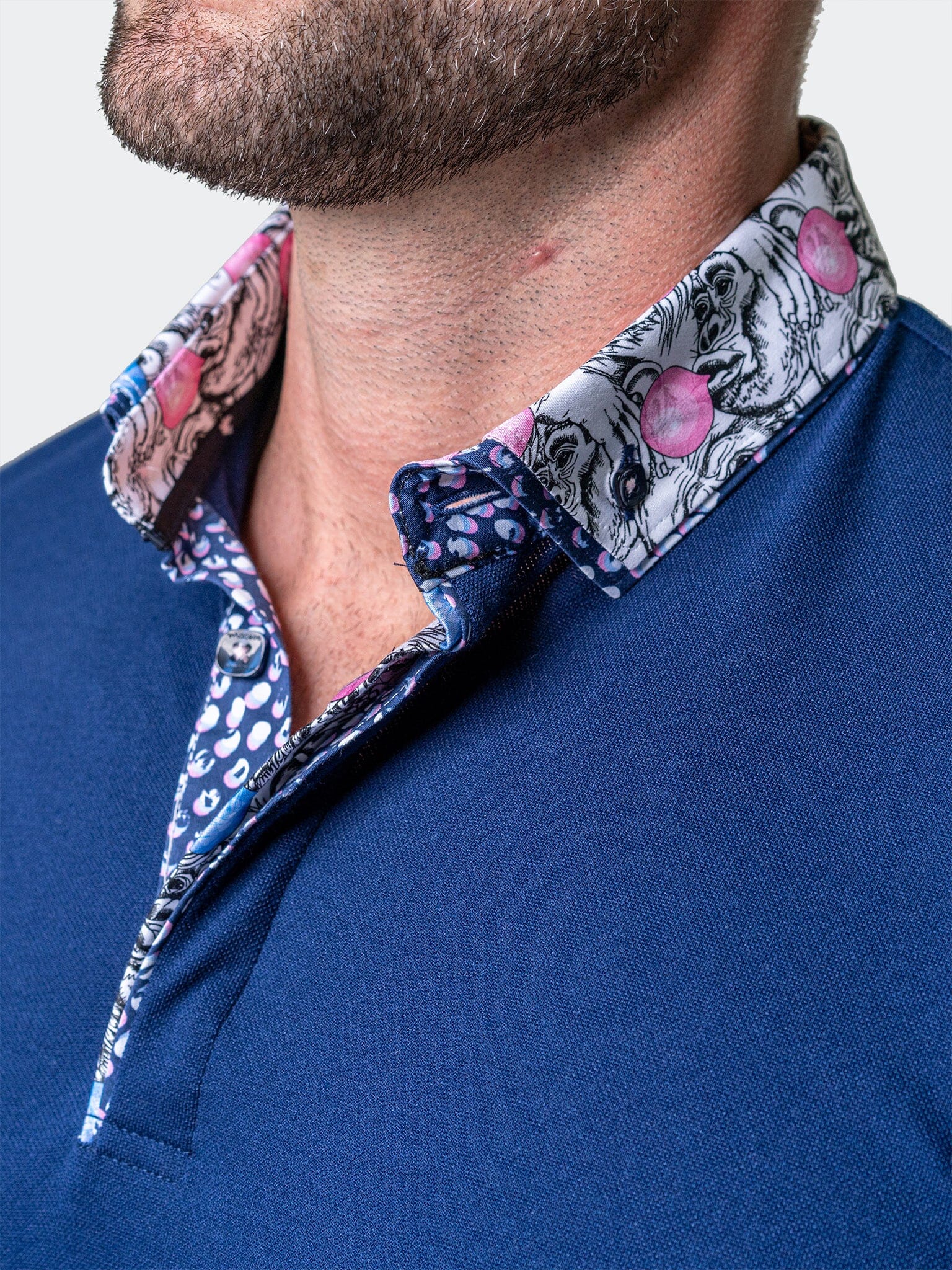 Mozart Solid Navy Blue Polo