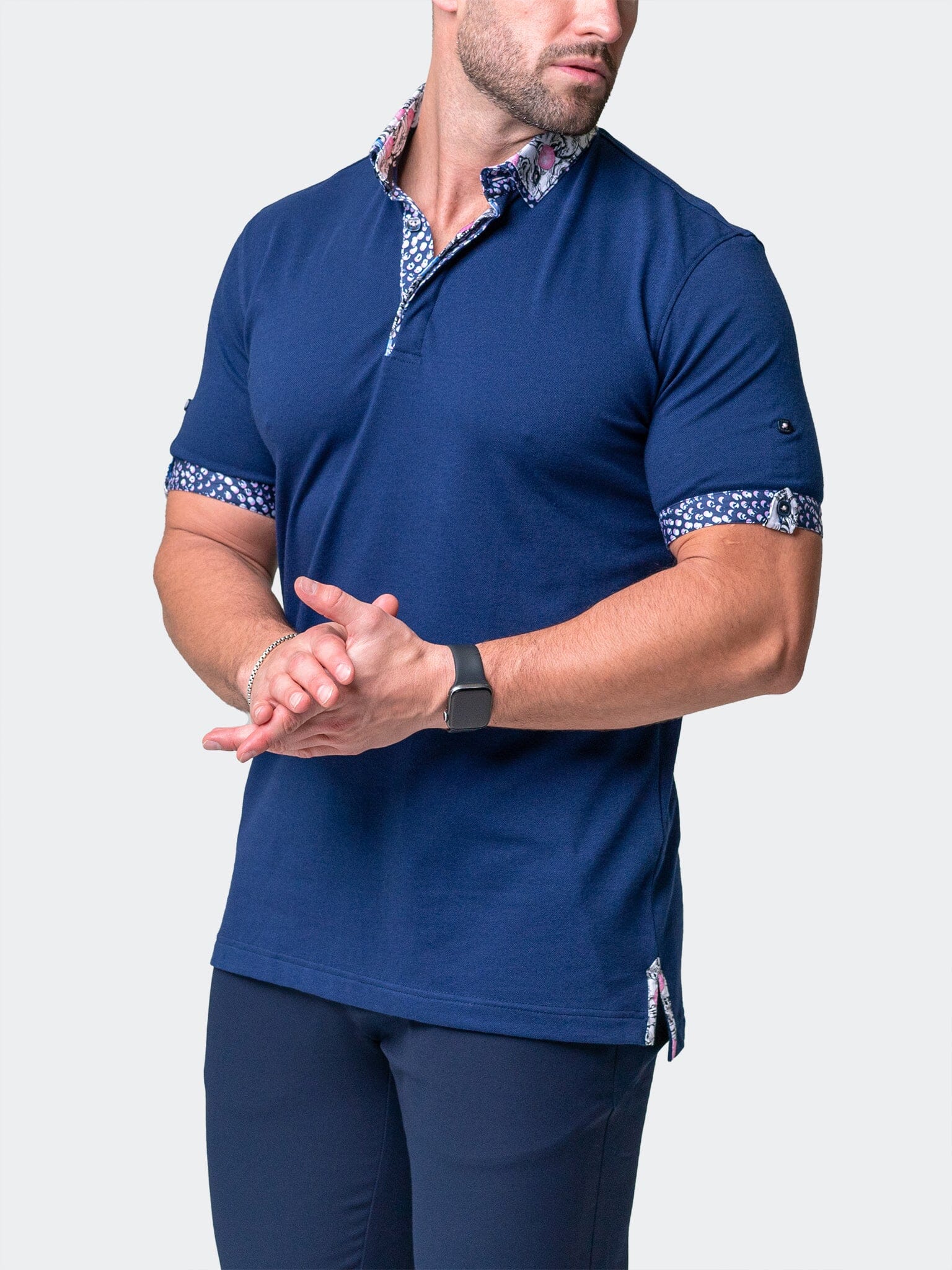 Mozart Solid Navy Blue Polo