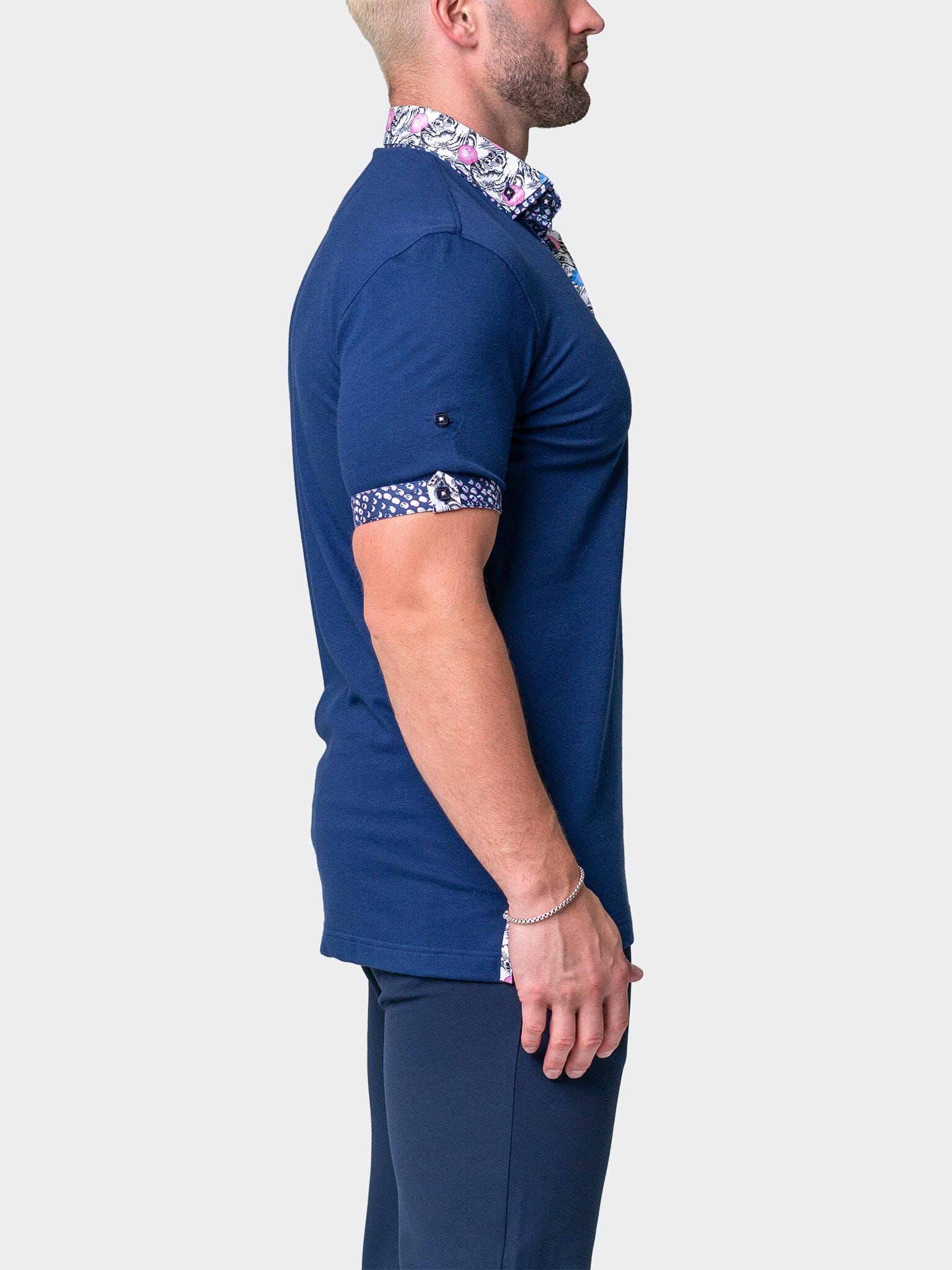 Mozart Solid Navy Blue Polo