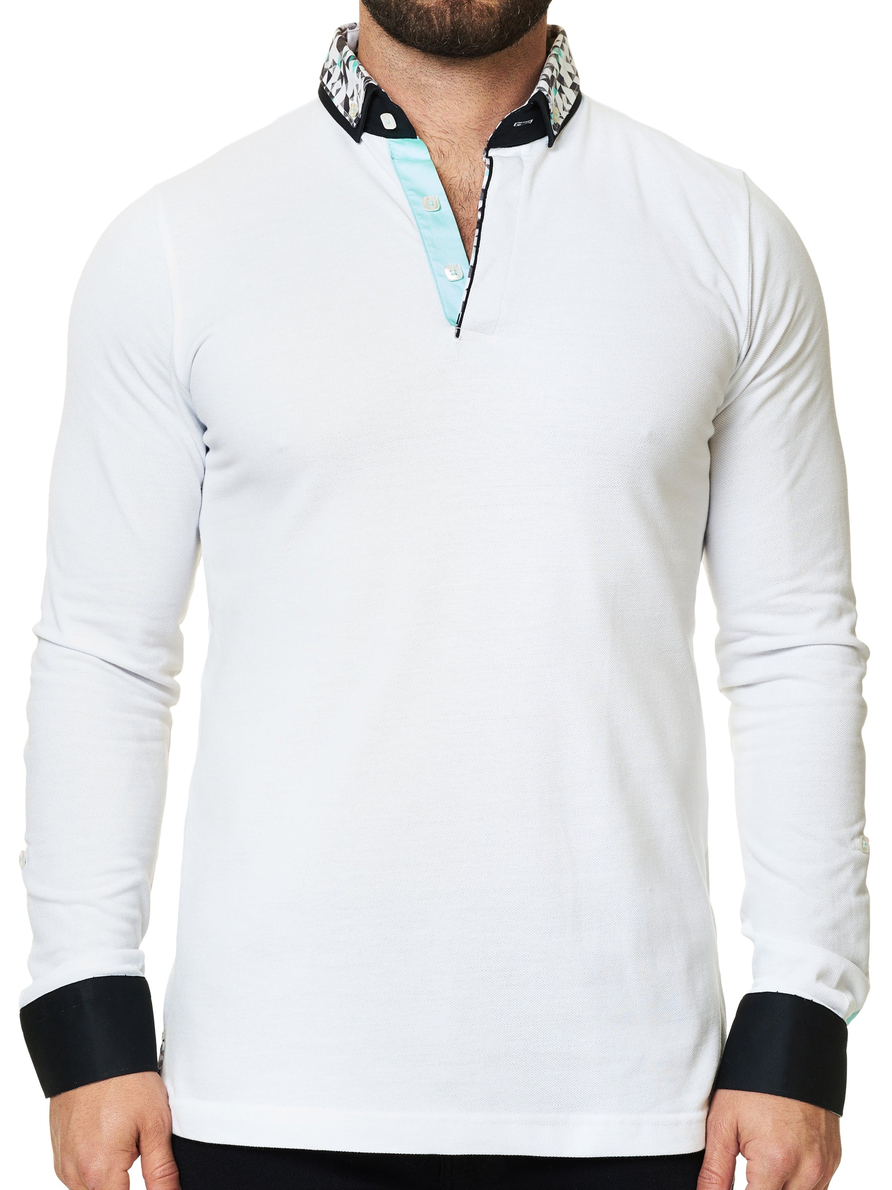 Polo L White Abstract Dc
