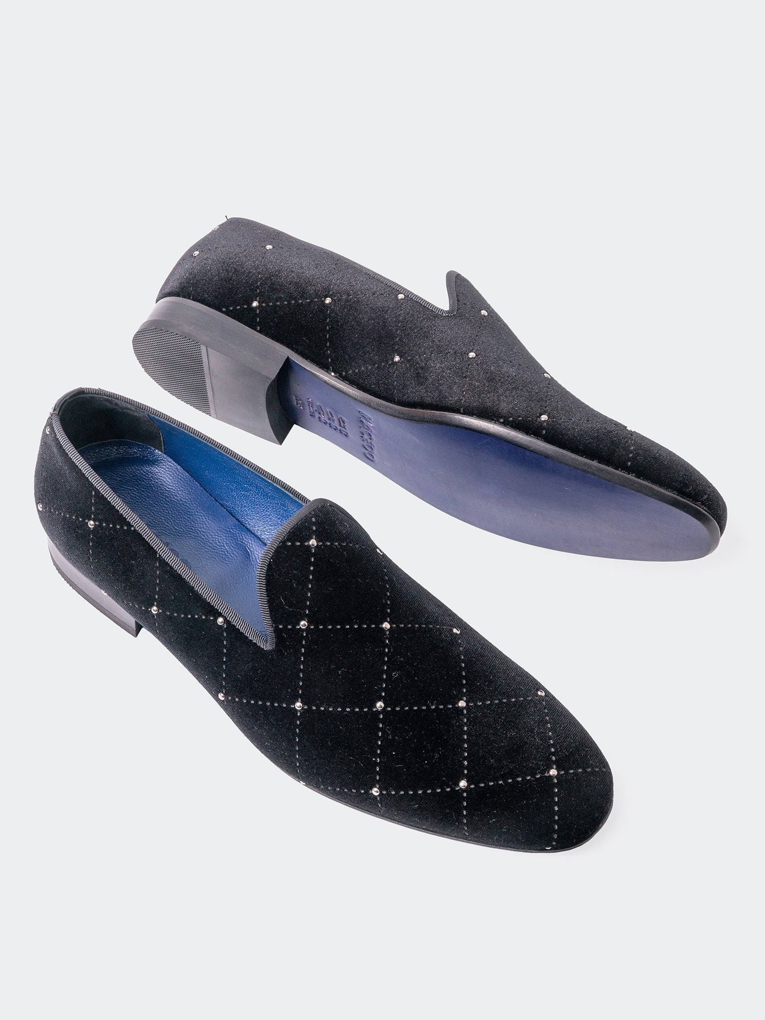 Quilted Black Slip-On Shoes