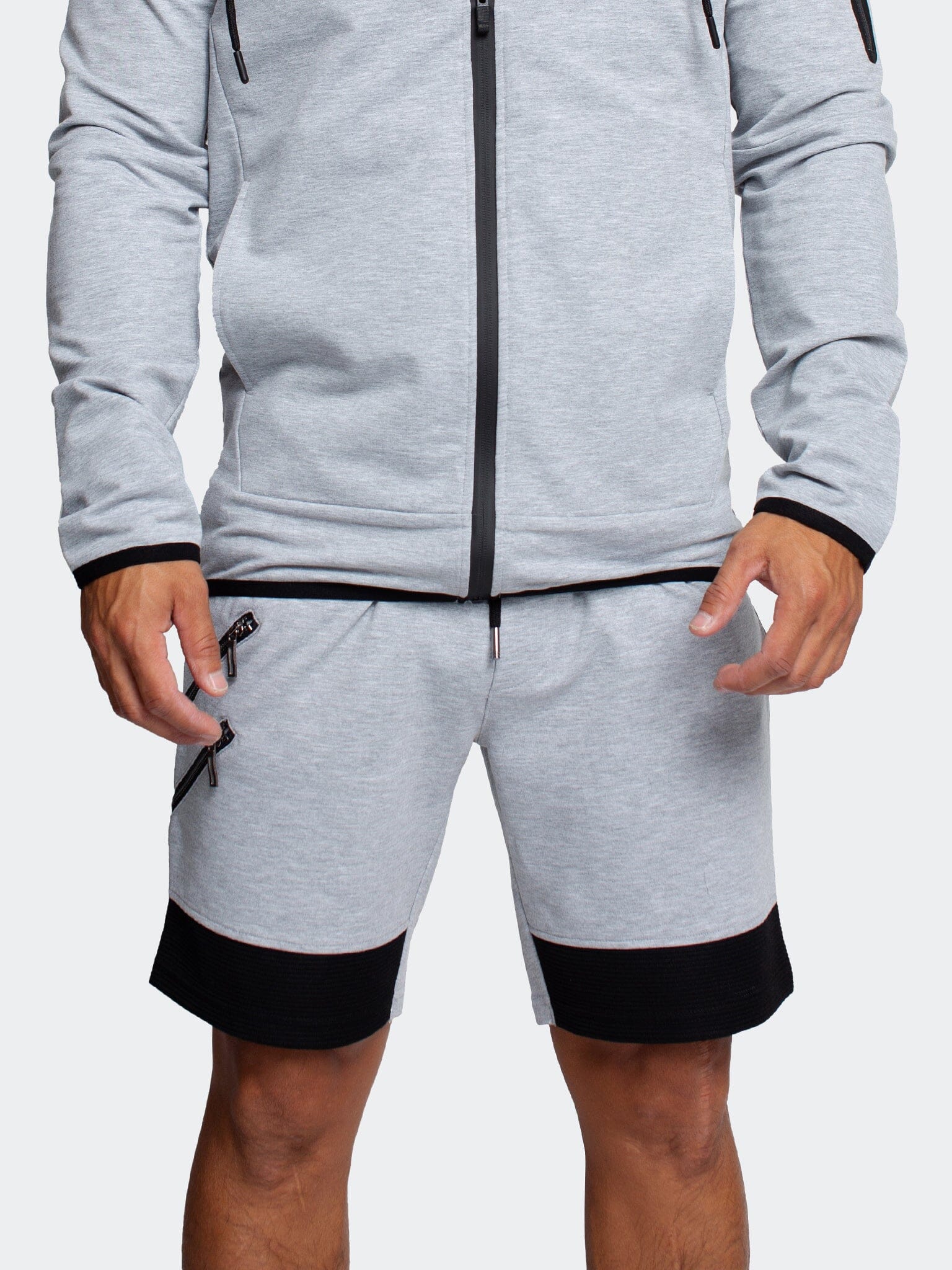 Two Zippers Grey Shorts