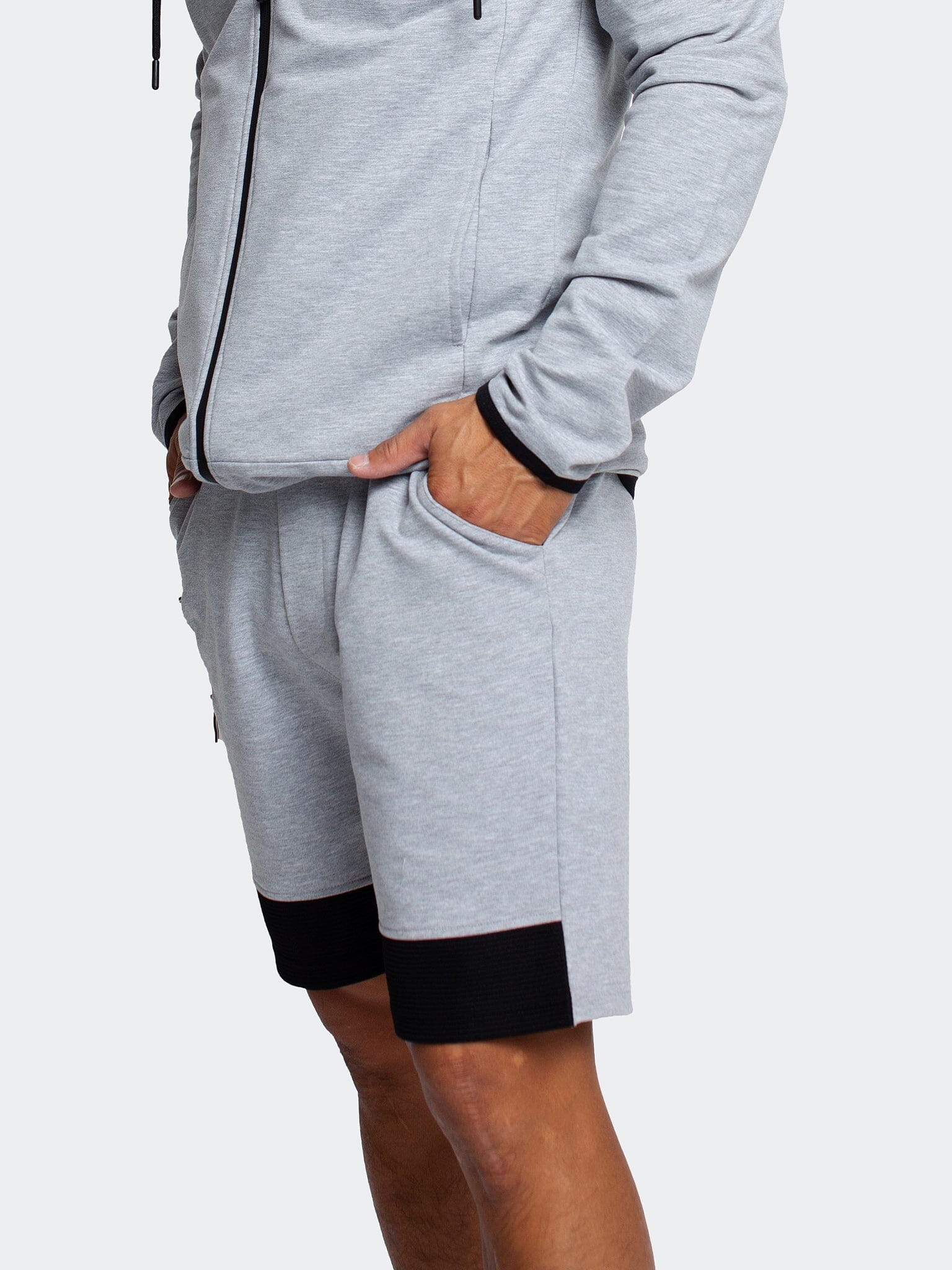 Two Zippers Grey Shorts