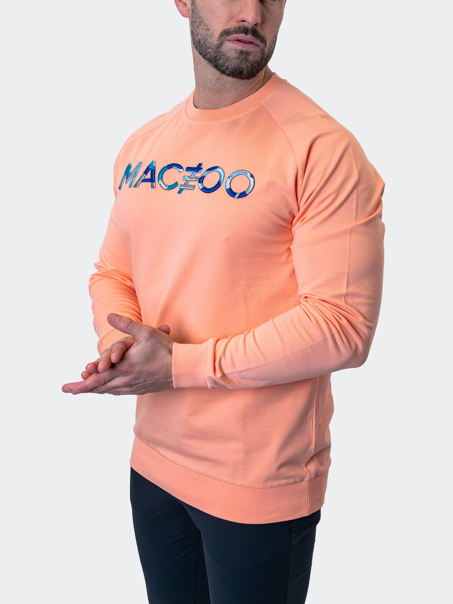 Camo Peach Pink Crew Sweater