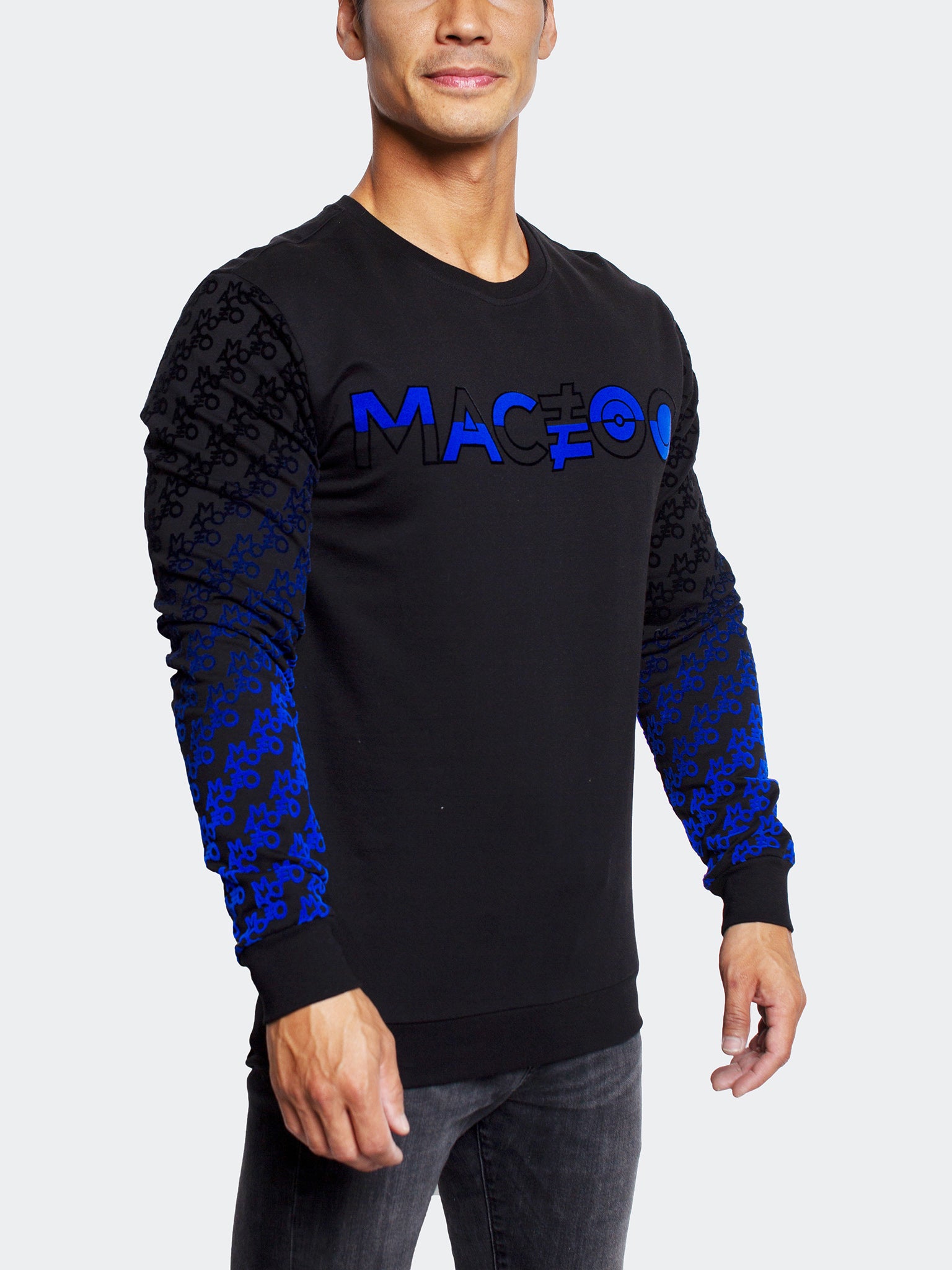 Perm Monogram Black Crew Sweater