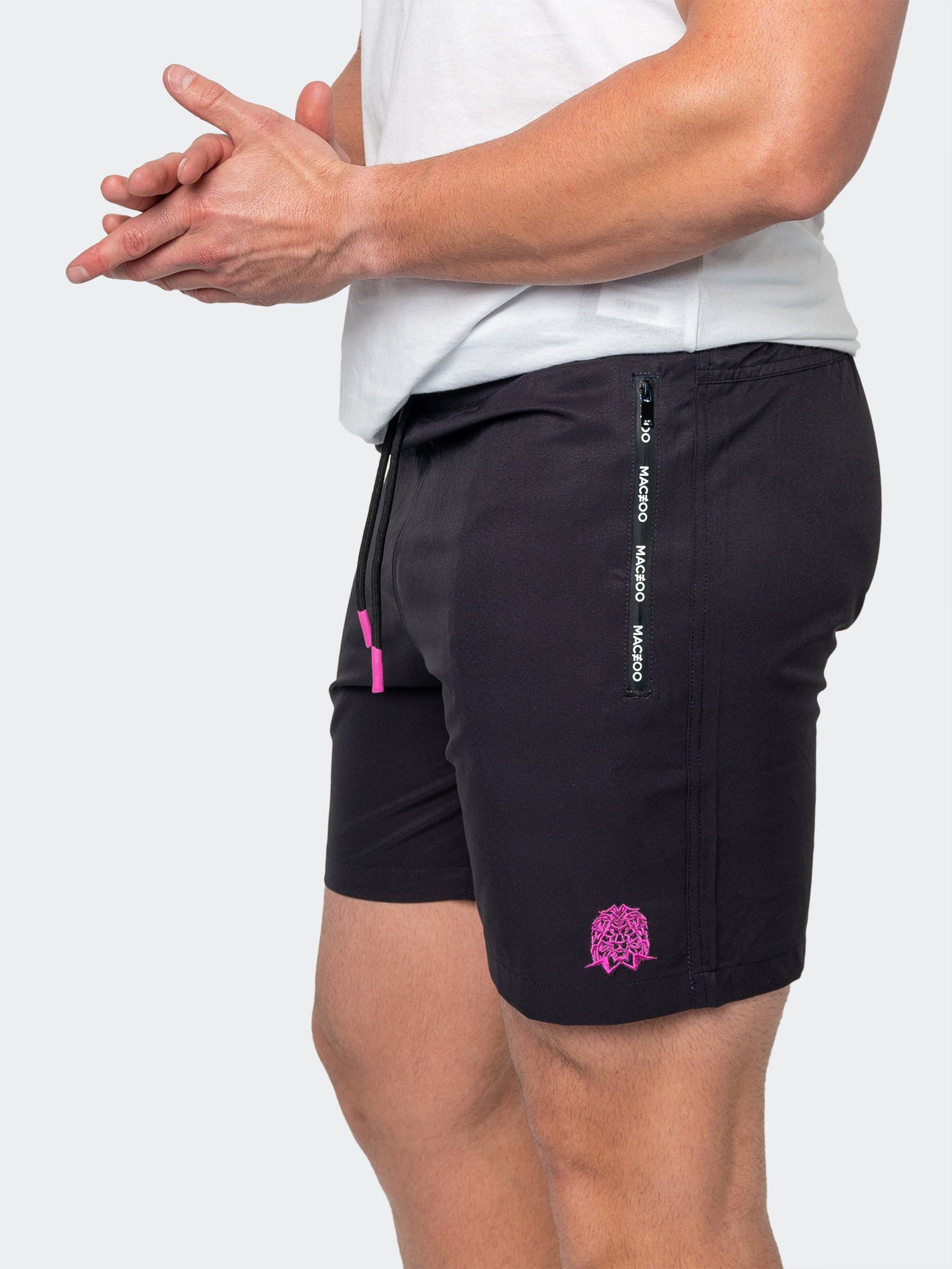 Perm Lion Solid Black Swim Shorts