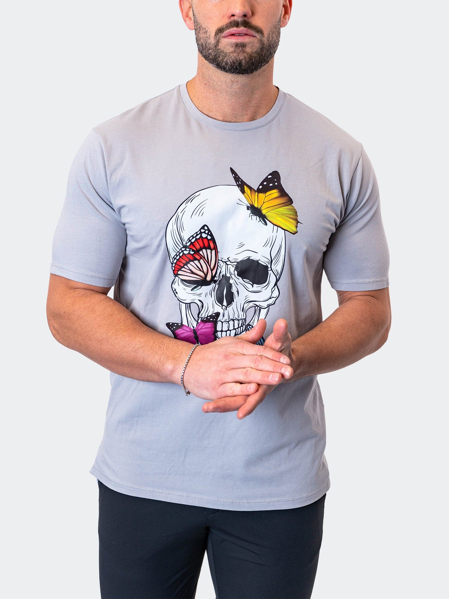 Butterfly Grey Skull Tee