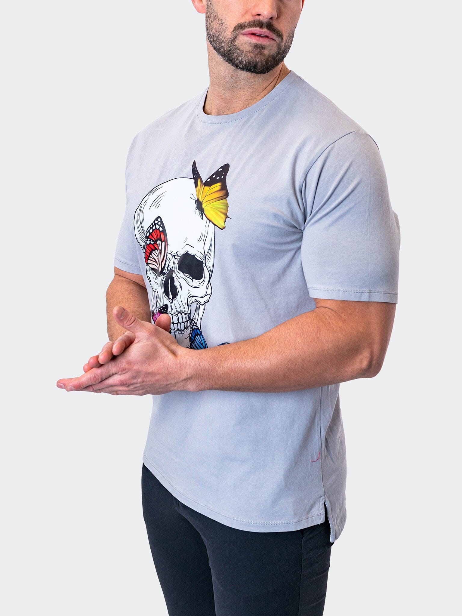 Butterfly Grey Skull Tee