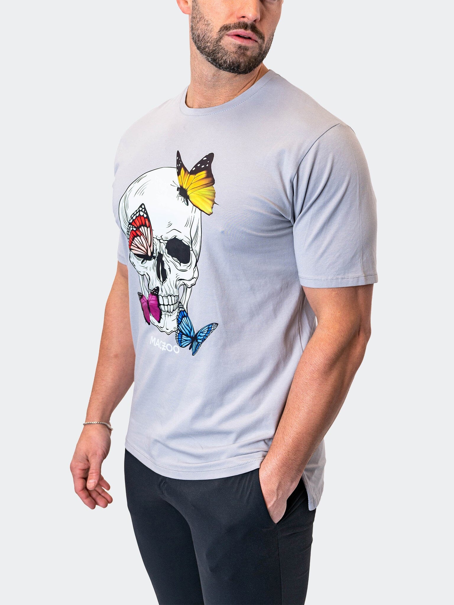 Butterfly Grey Skull Tee