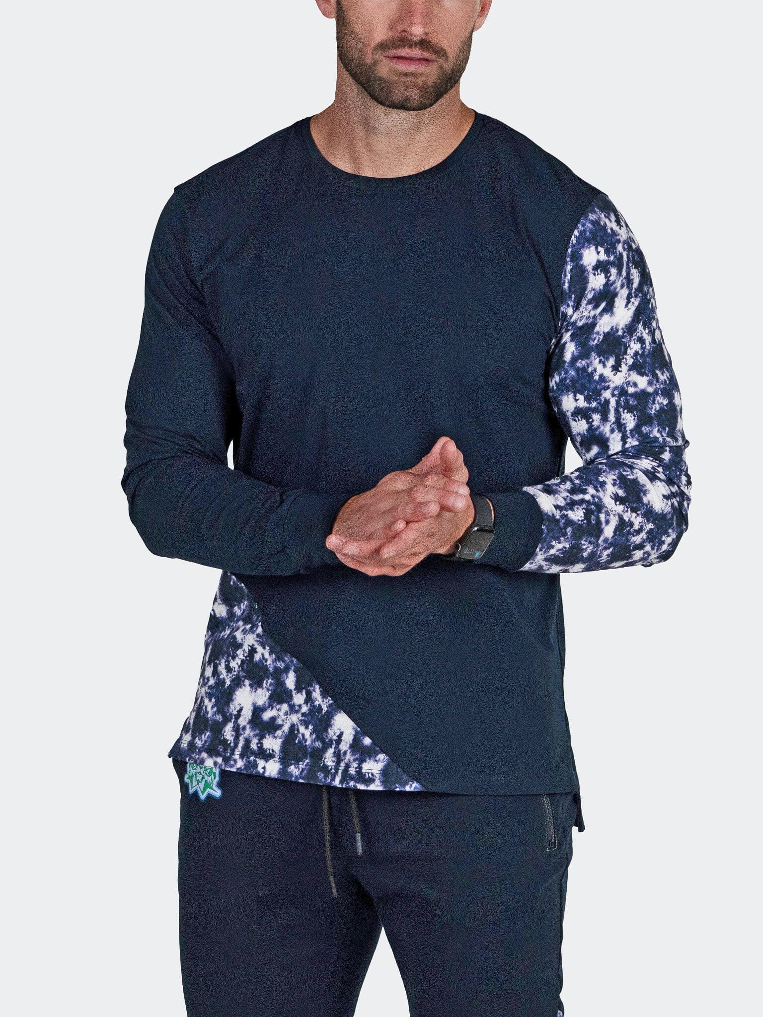 PanelTieDye Blue Long Sleeve Tee