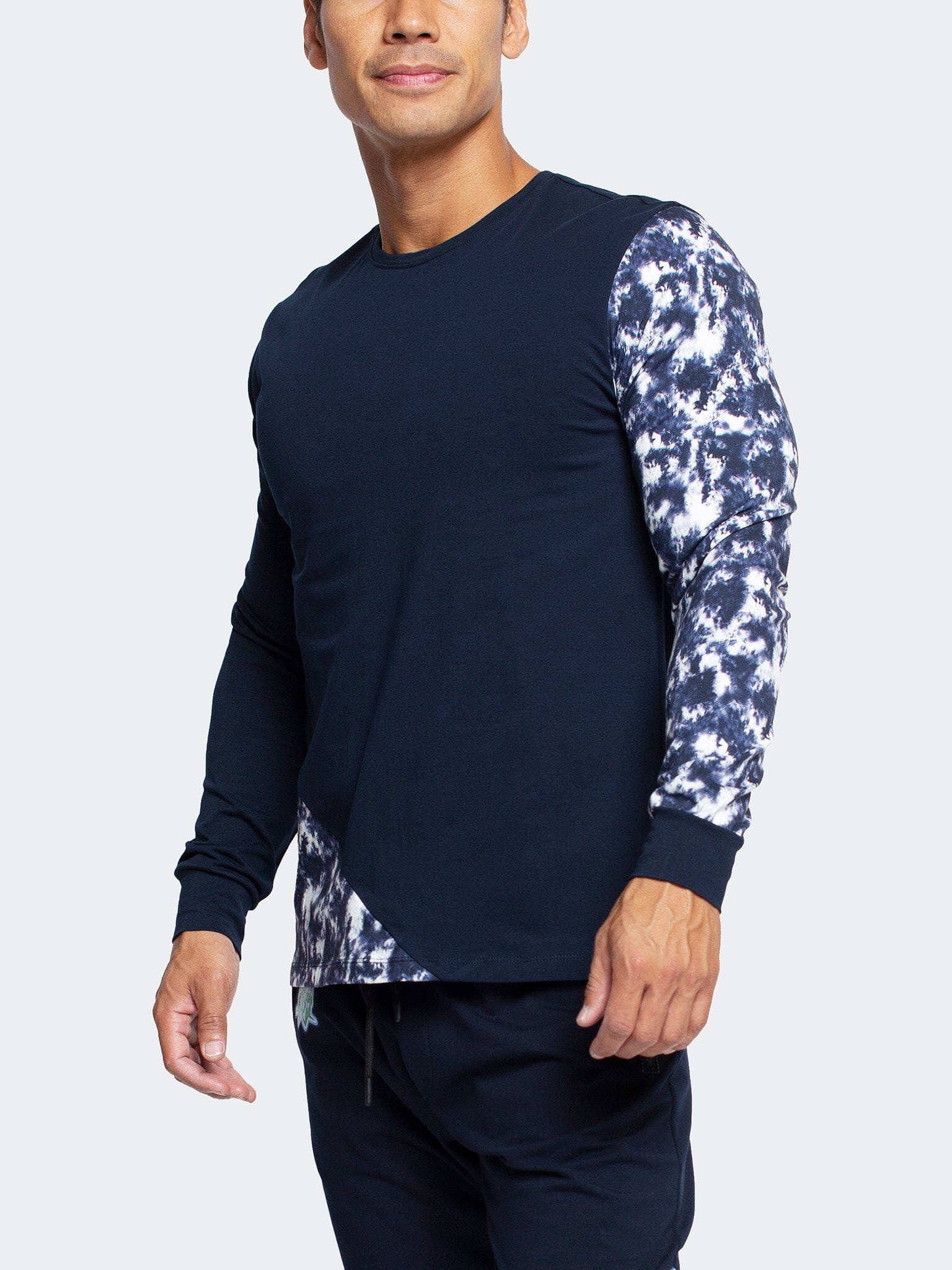PanelTieDye Blue Long Sleeve Tee