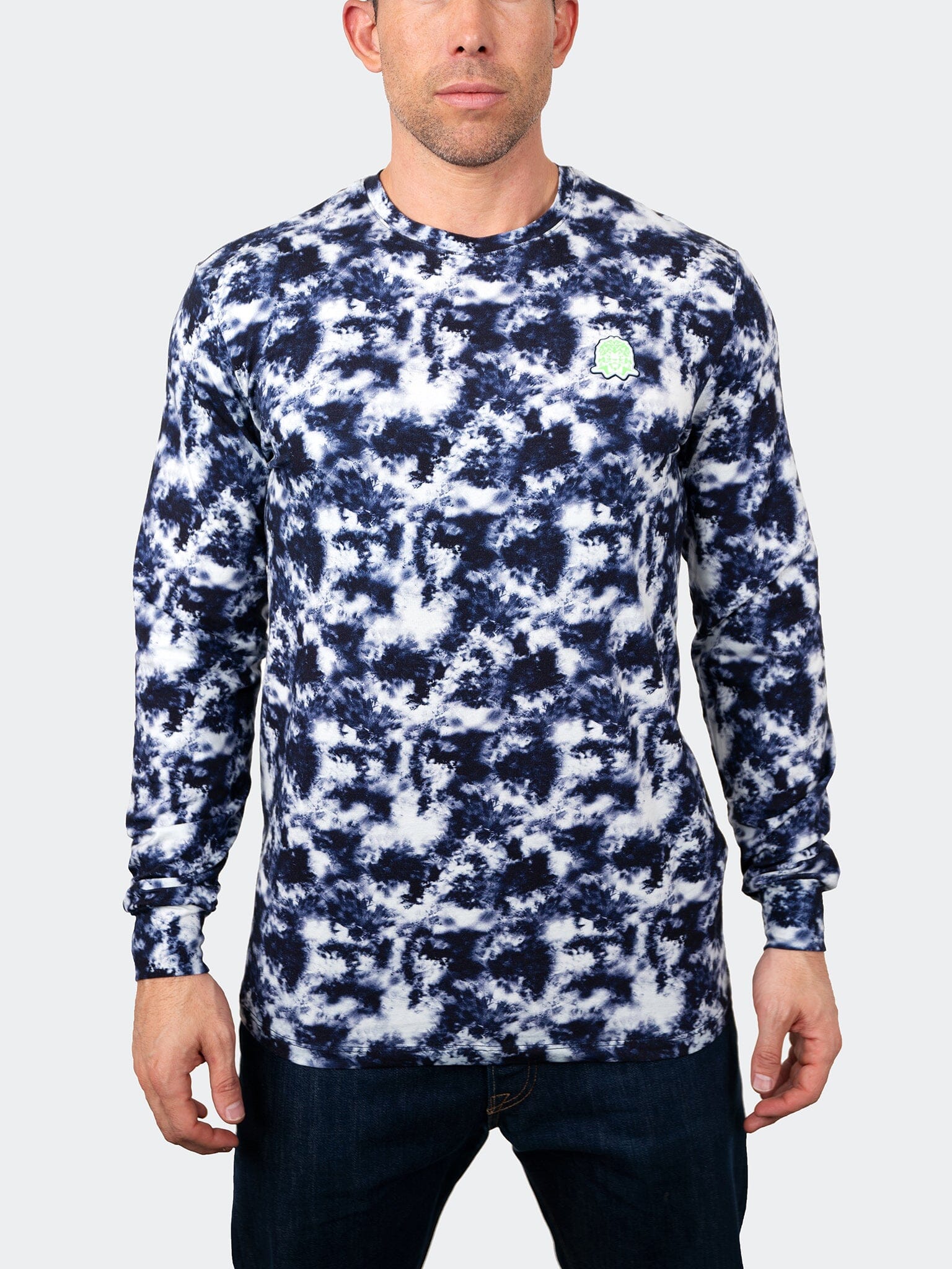 Tie-Dye Blue Long Sleeve Tee