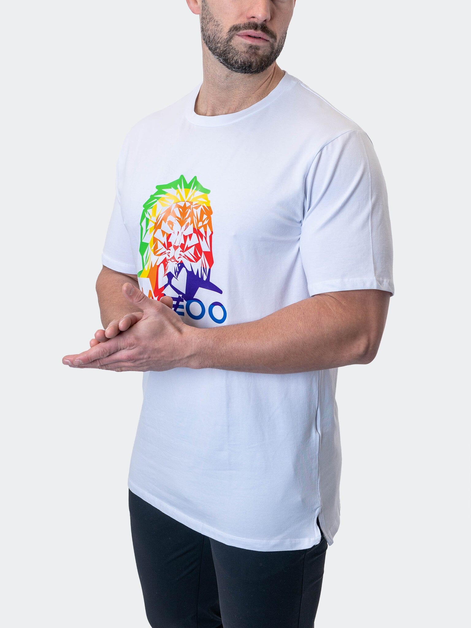 Tee LionRainbow White