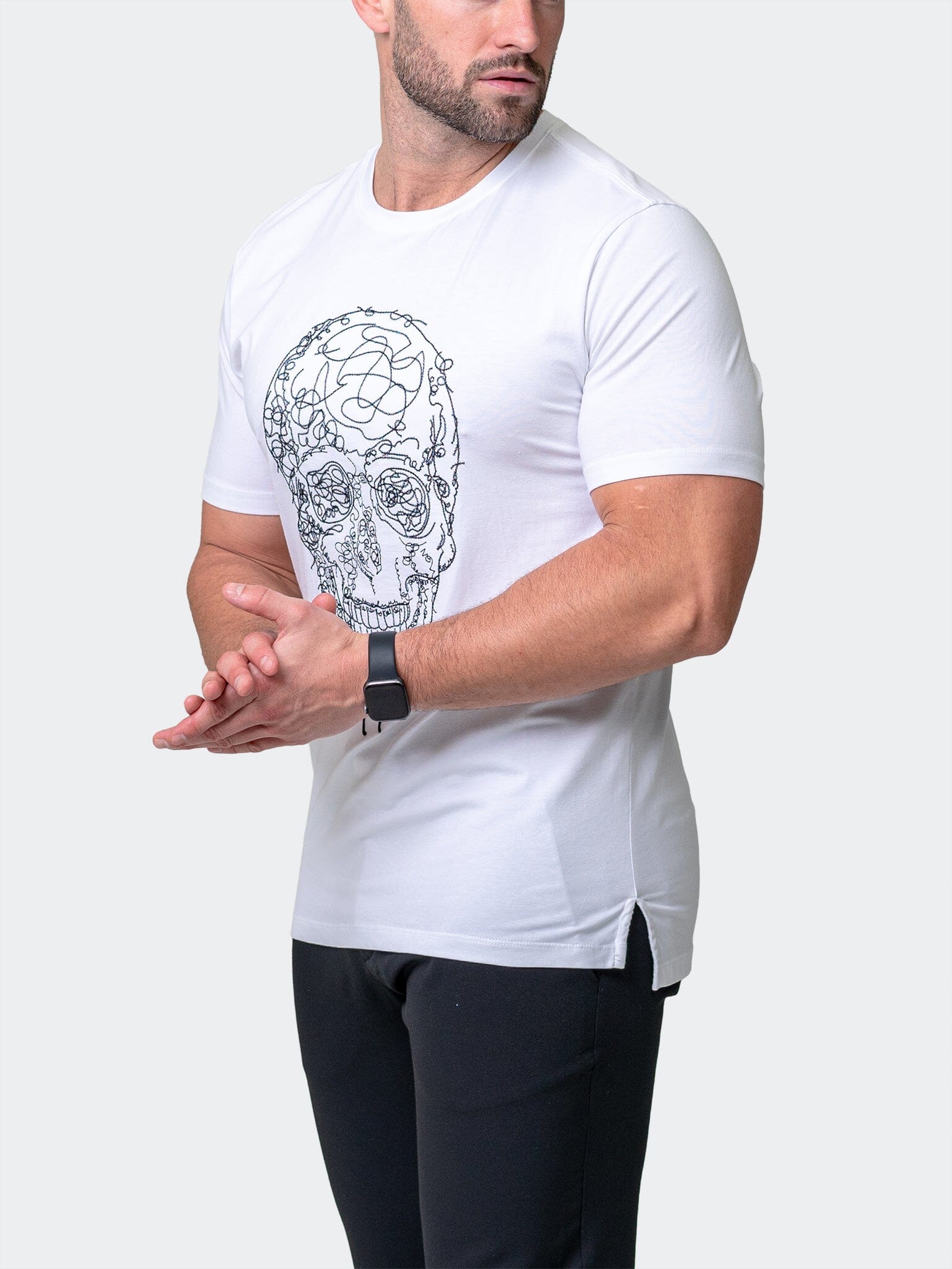 ScribbleSkull White Graphic Tee