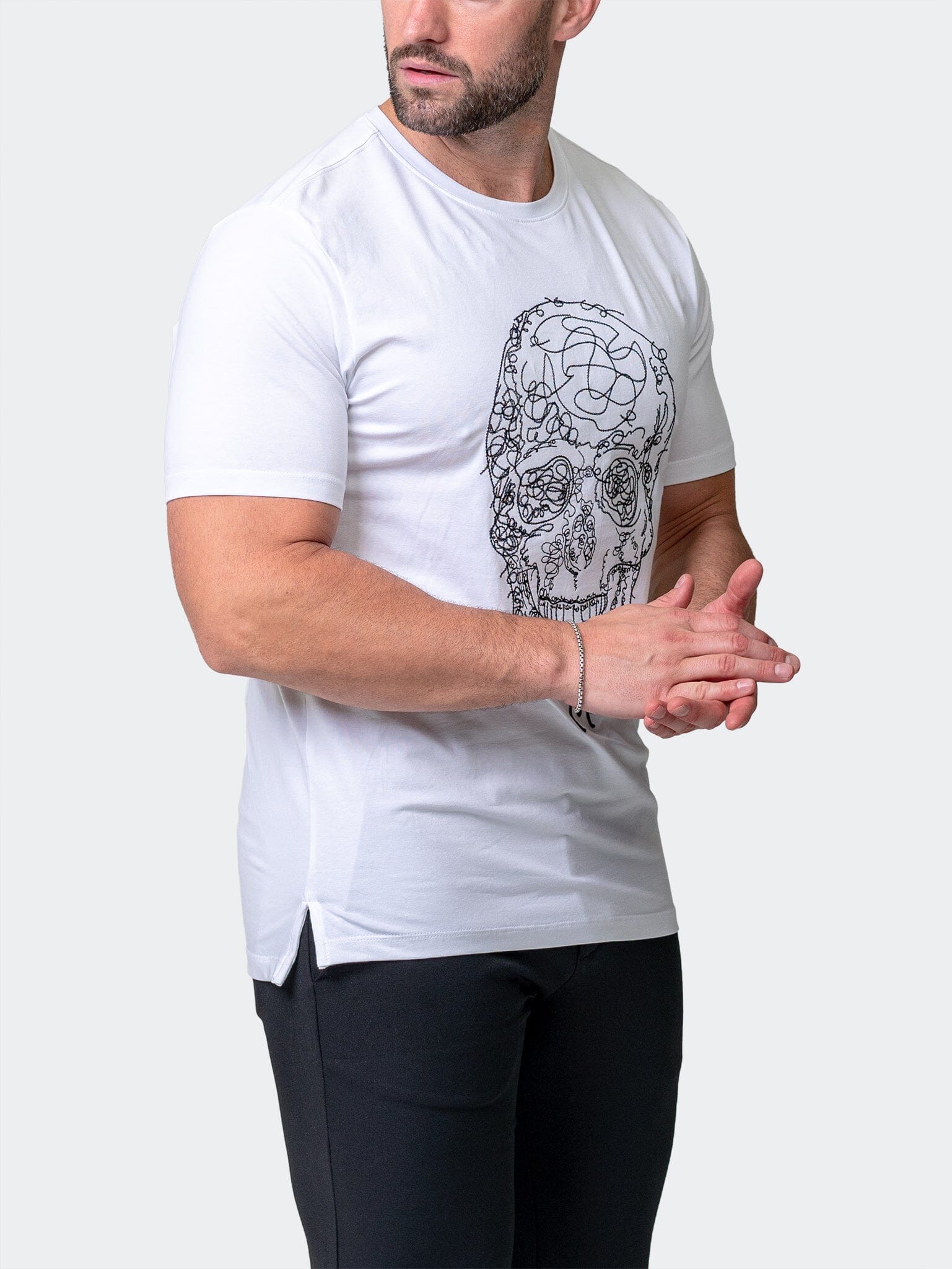 ScribbleSkull White Graphic Tee