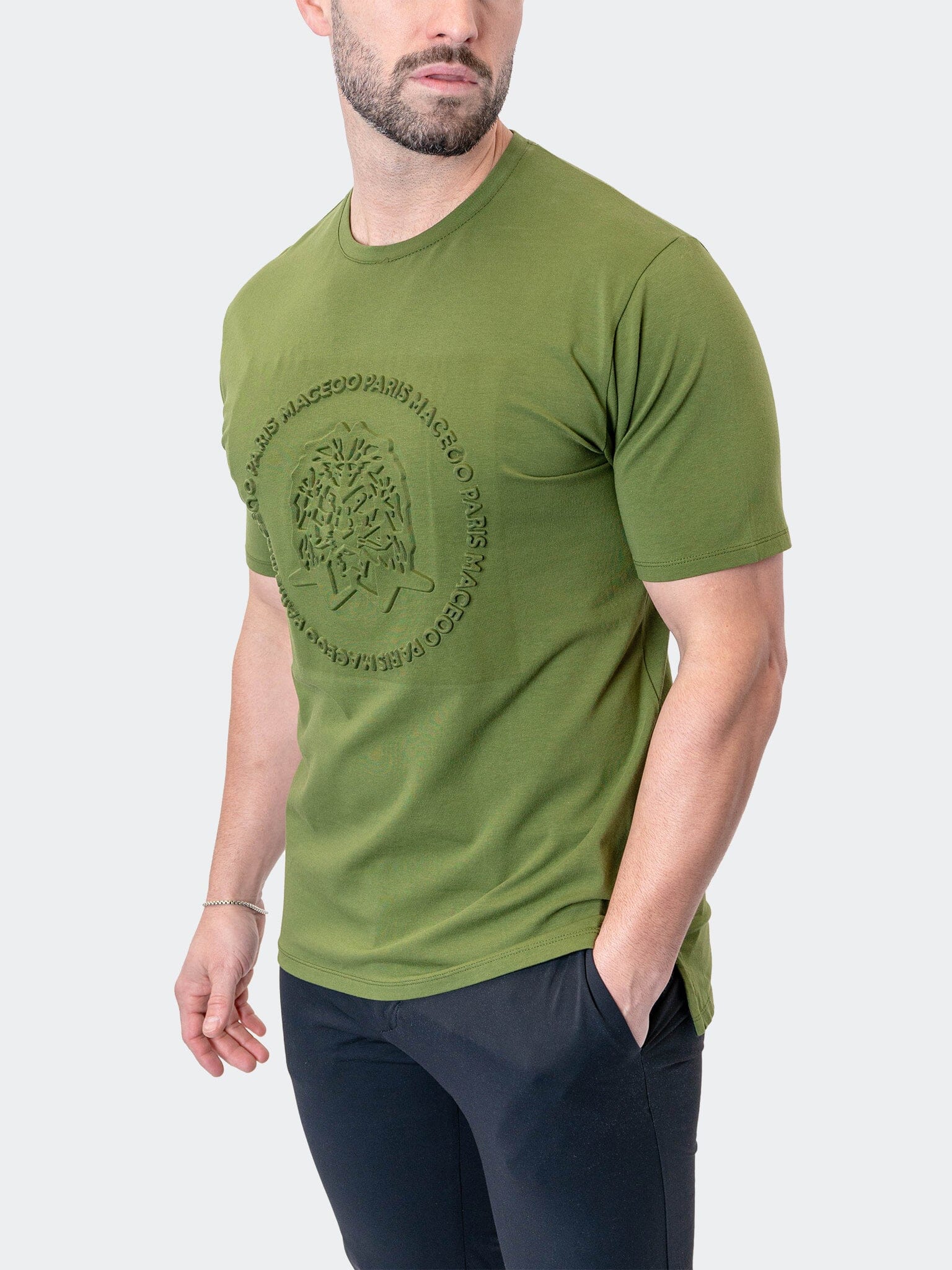 Stamped Green Logo Tee