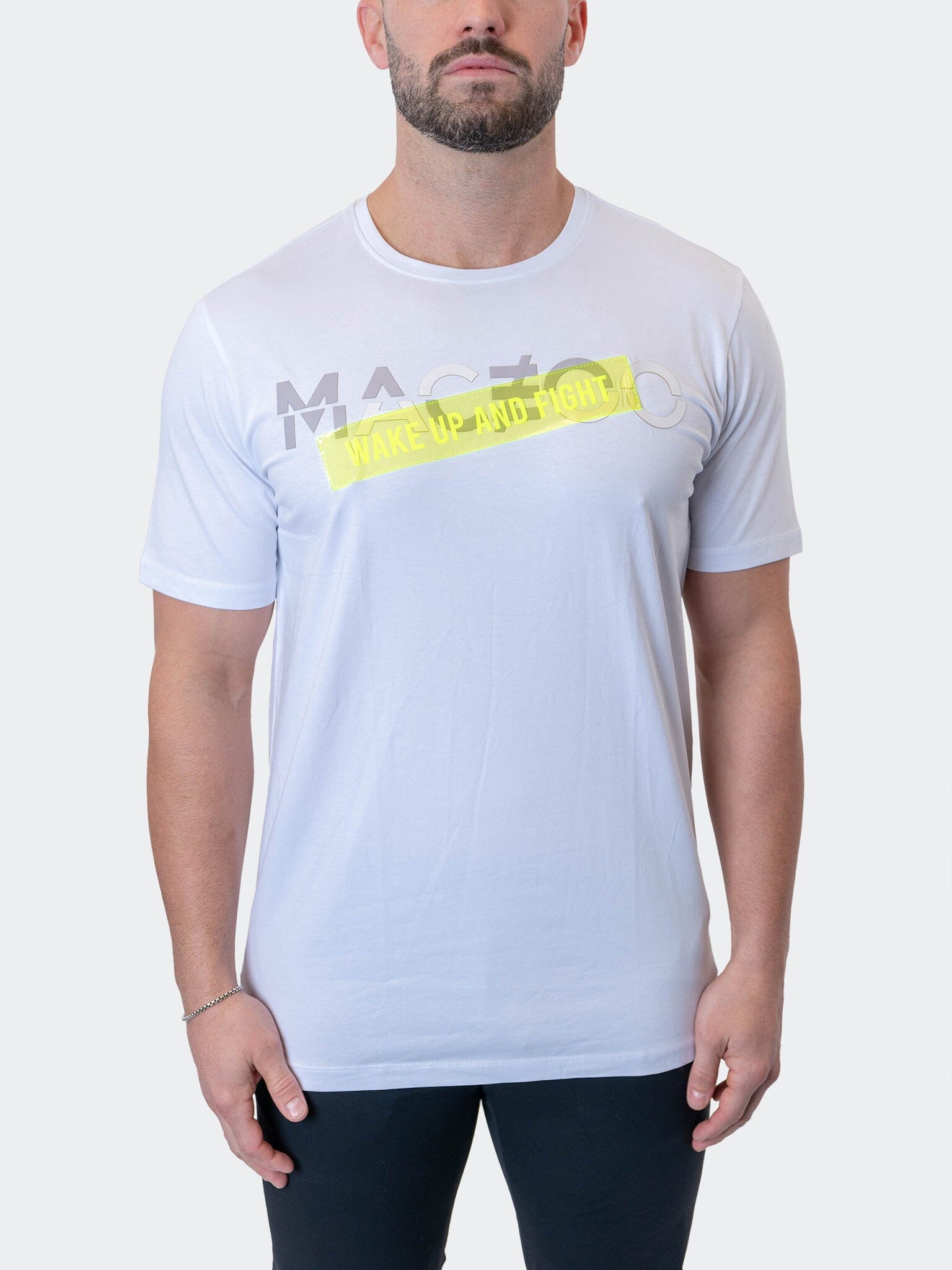 WakeUpFight White Graphic Tee