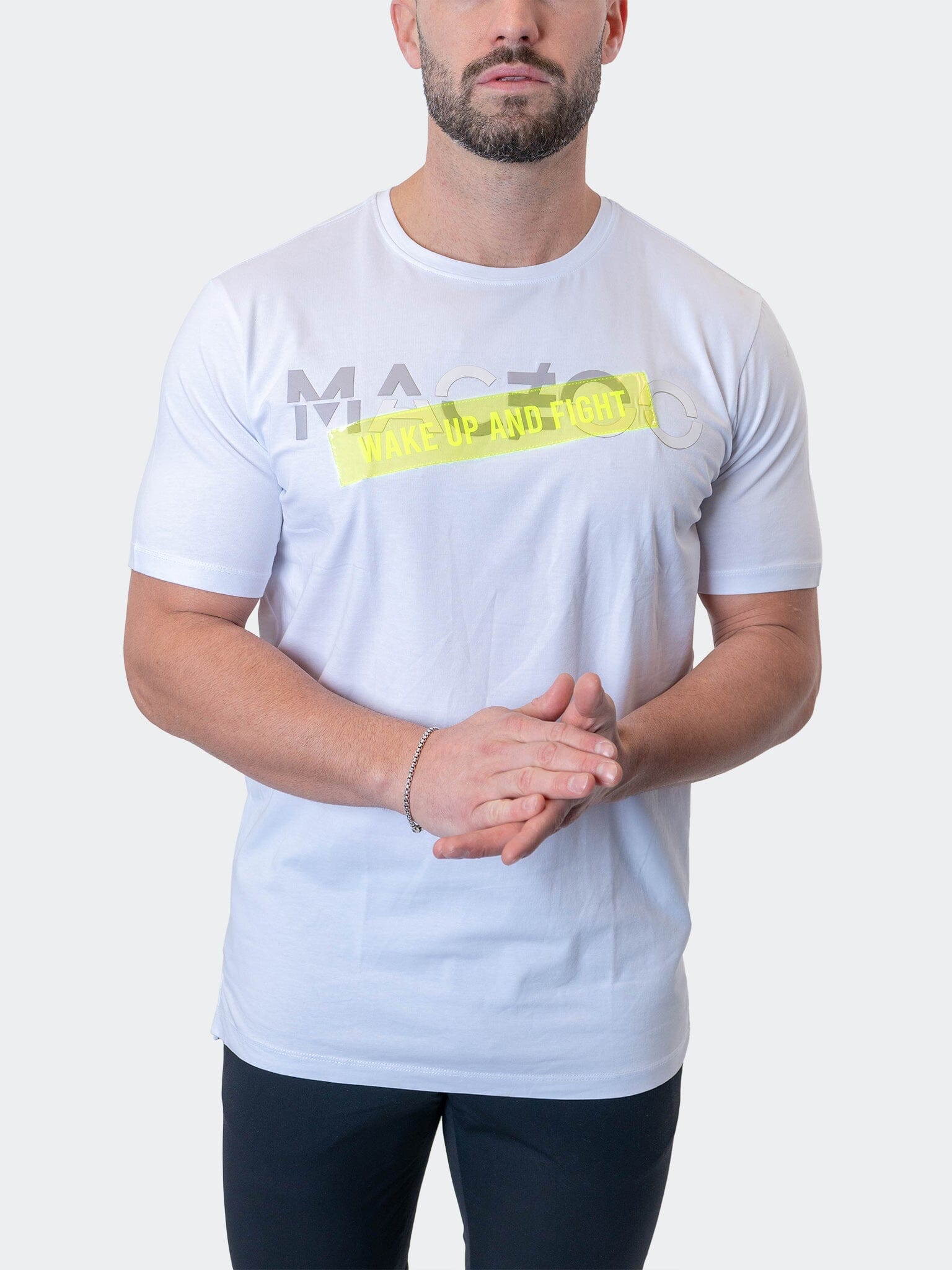WakeUpFight White Graphic Tee