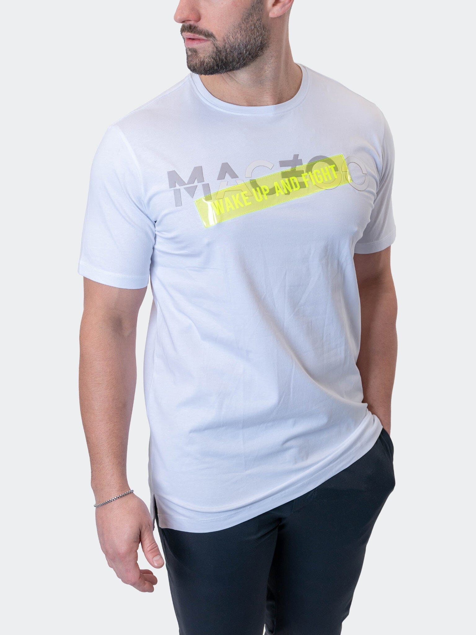 WakeUpFight White Graphic Tee