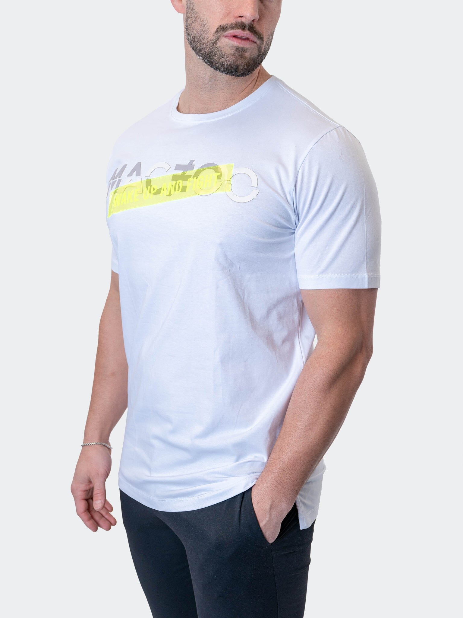 WakeUpFight White Graphic Tee