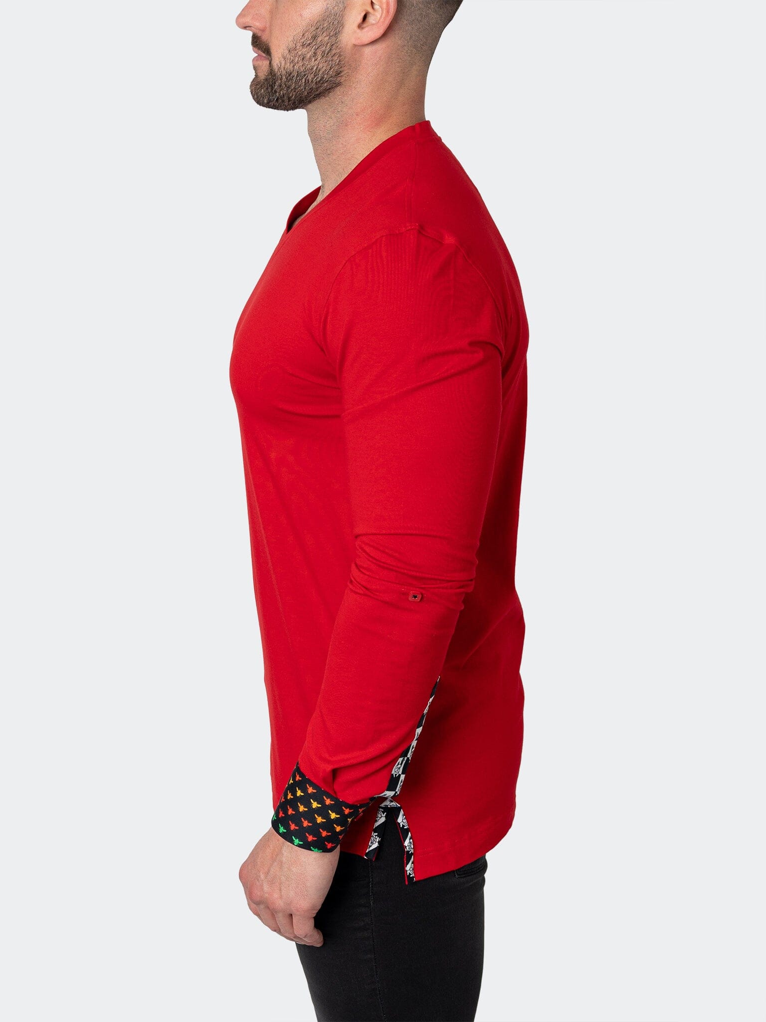 V-Neck EdisonSolidCheck Red