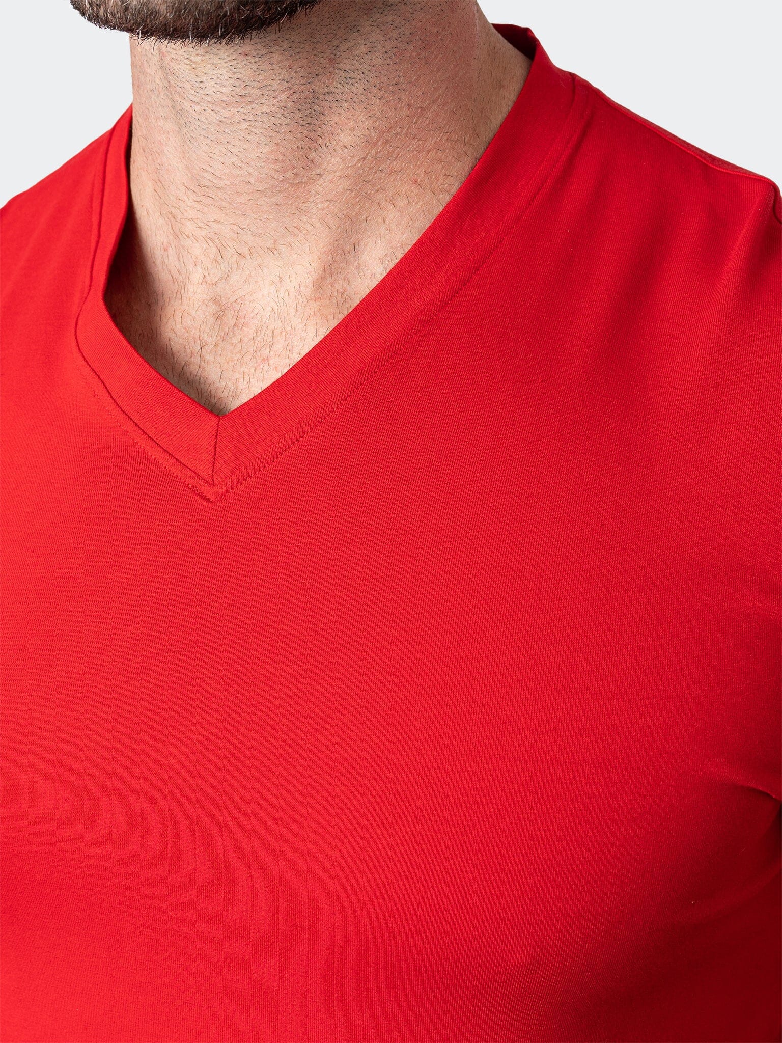 V-Neck EdisonSolidCheck Red